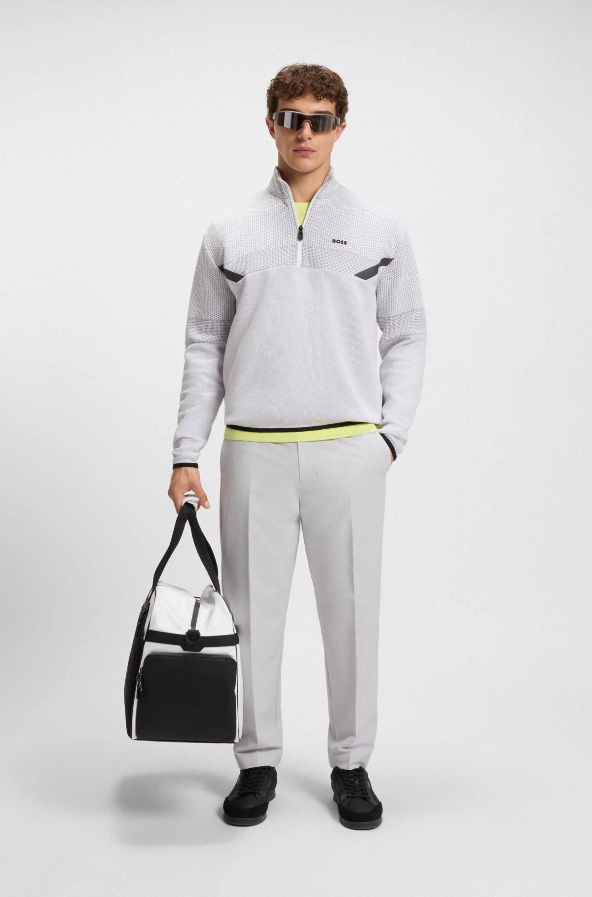 Quilted-jacquard sweatshirt in a relaxed fit