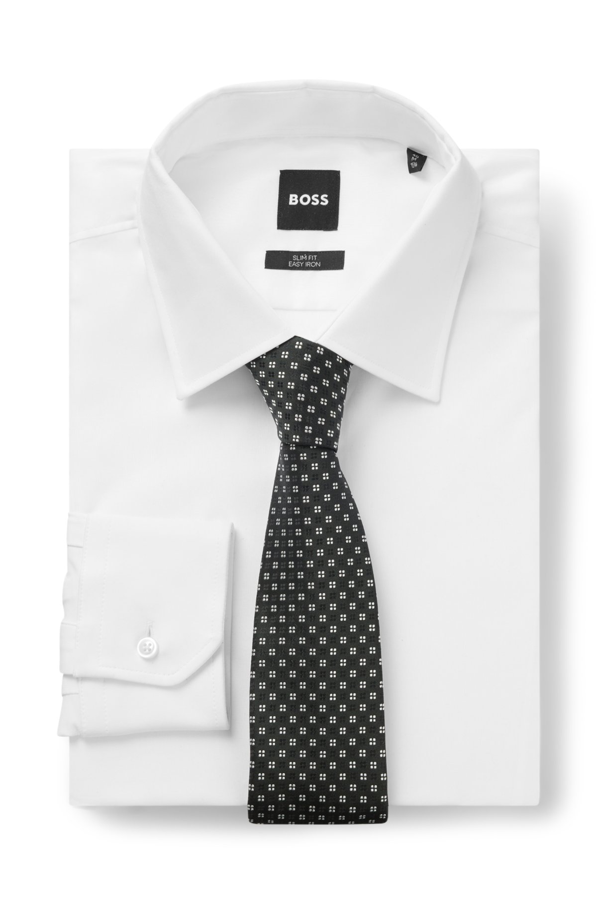 Jacquard-pattern tie in a silk blend