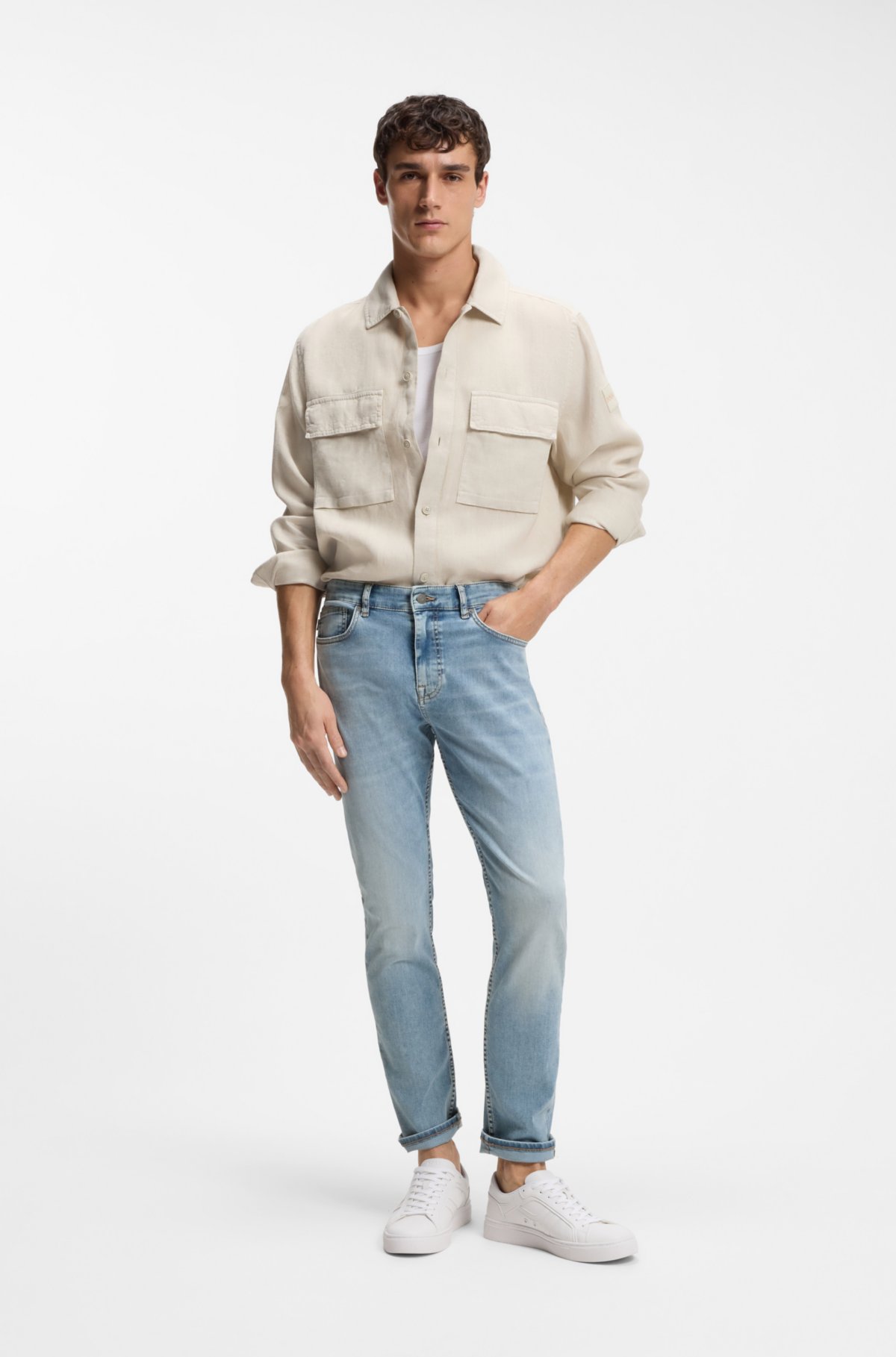 Delaware slim-fit jeans in blue soft-motion denim