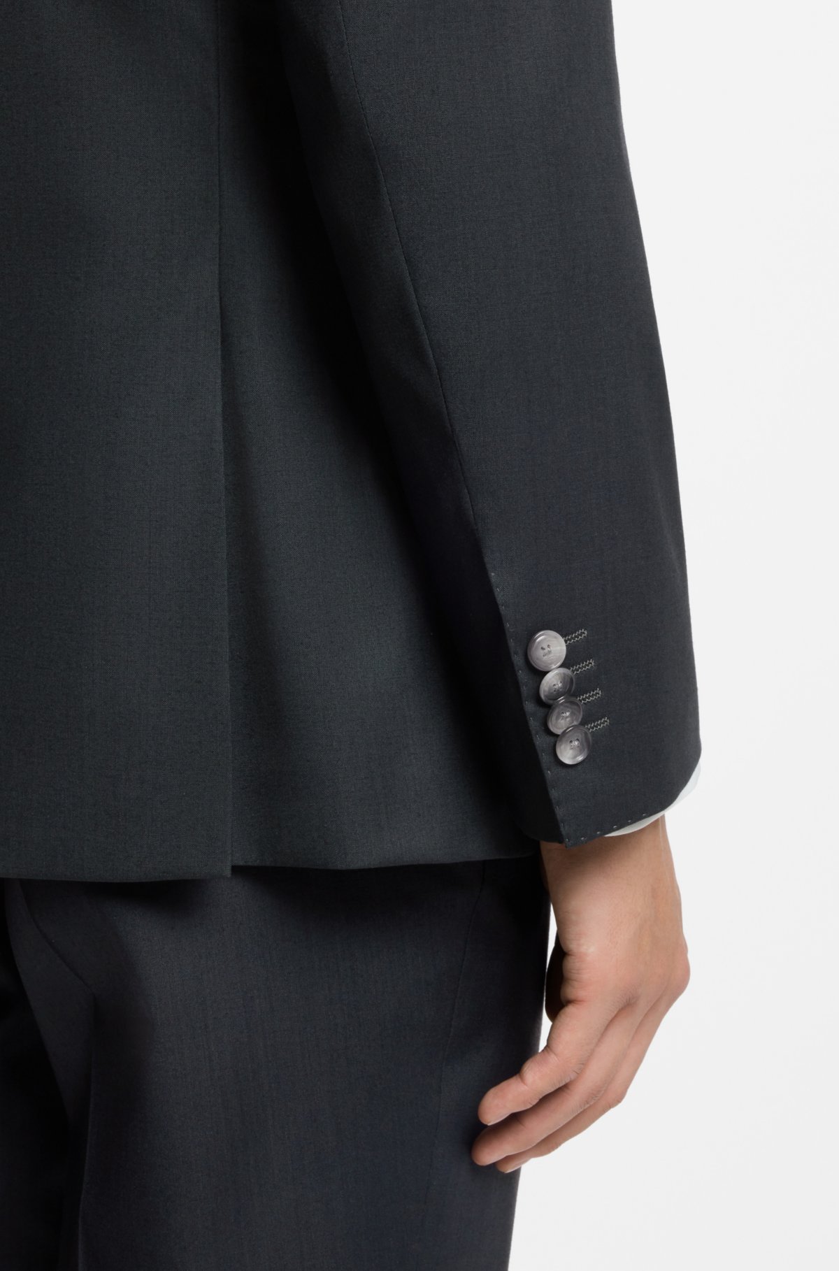 Melange slim-fit jacket in a wool blend