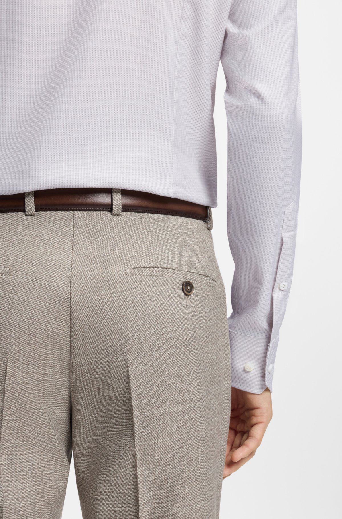 Slim-fit shirt in structured Italian-made cotton