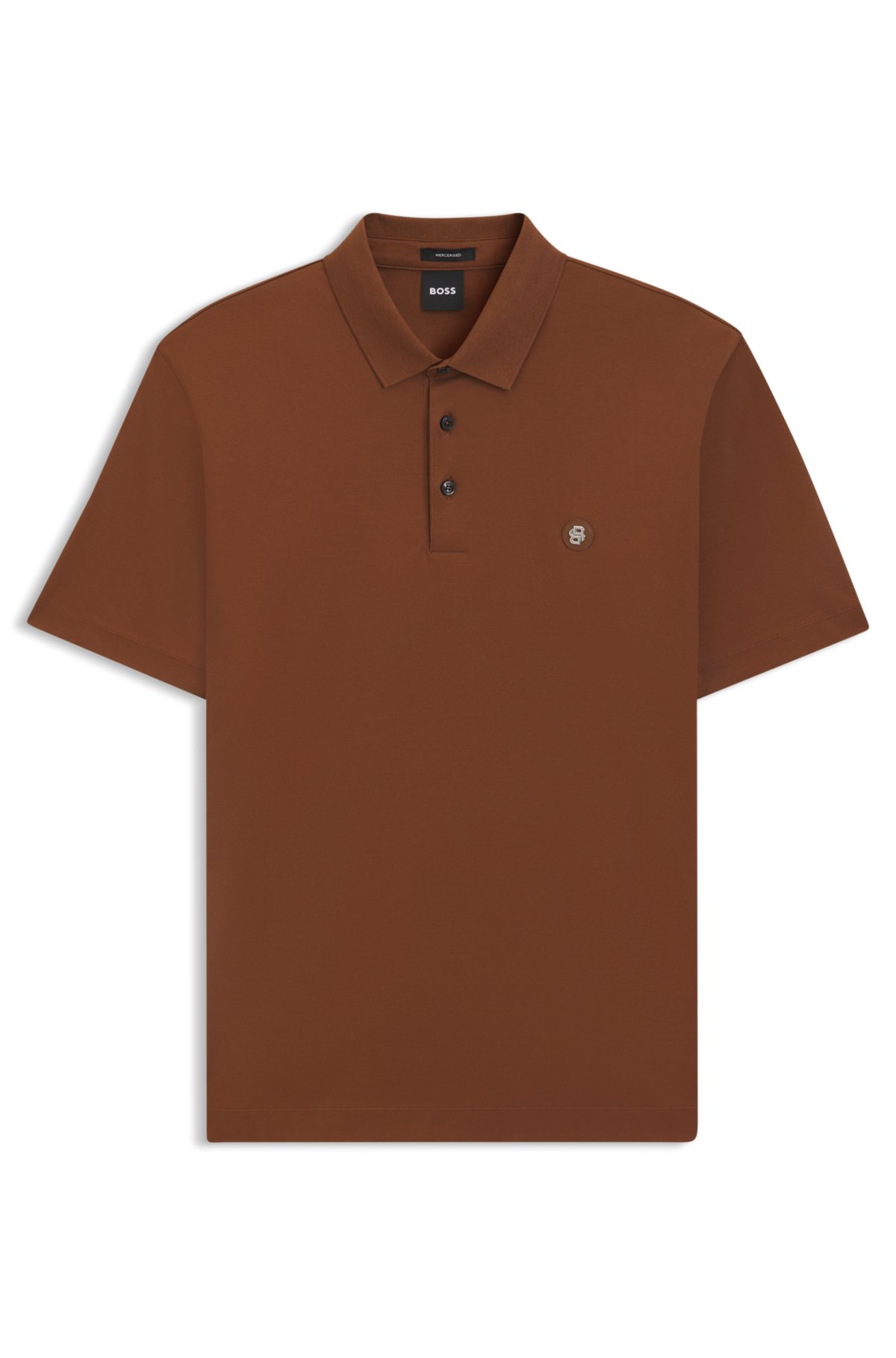 Double-monogram polo shirt in mercerised cotton