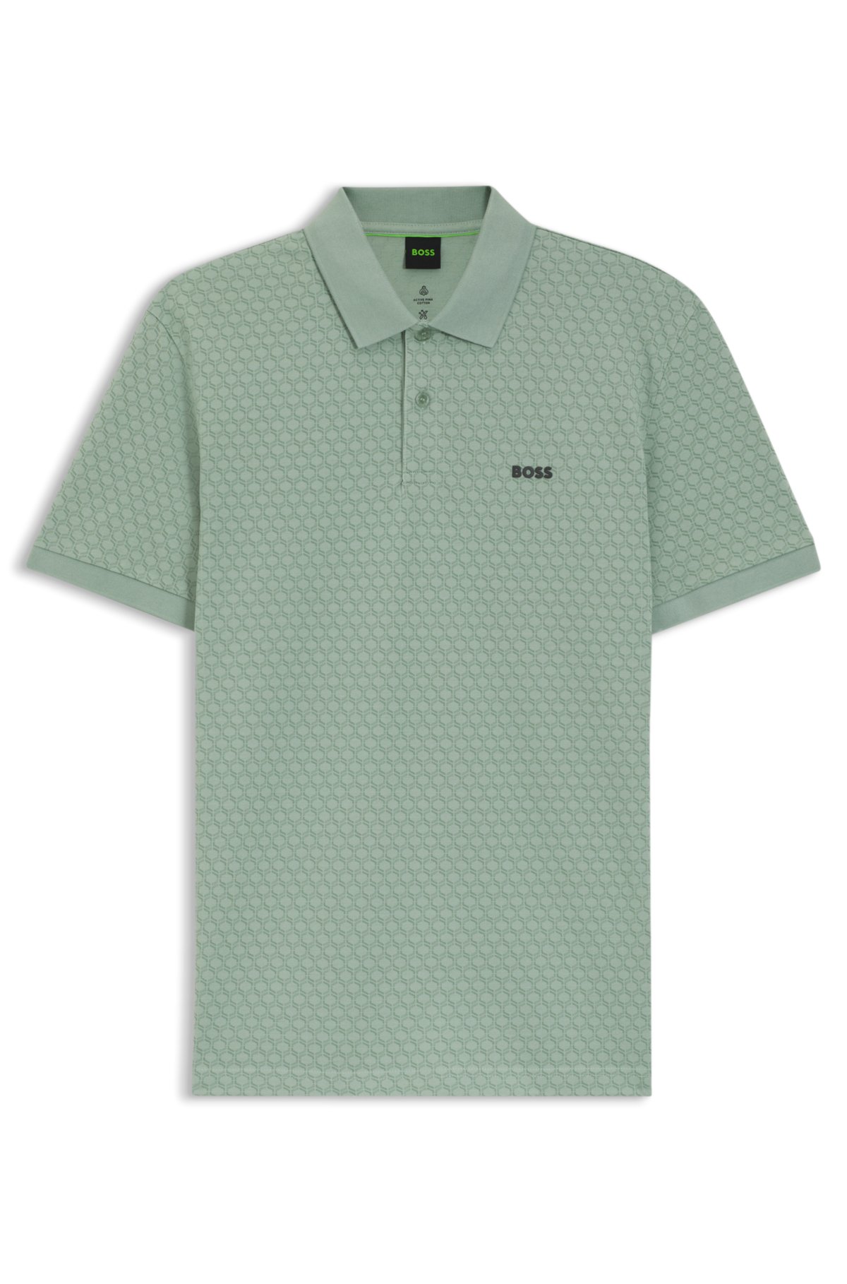 Printed polo shirt in cotton piqué