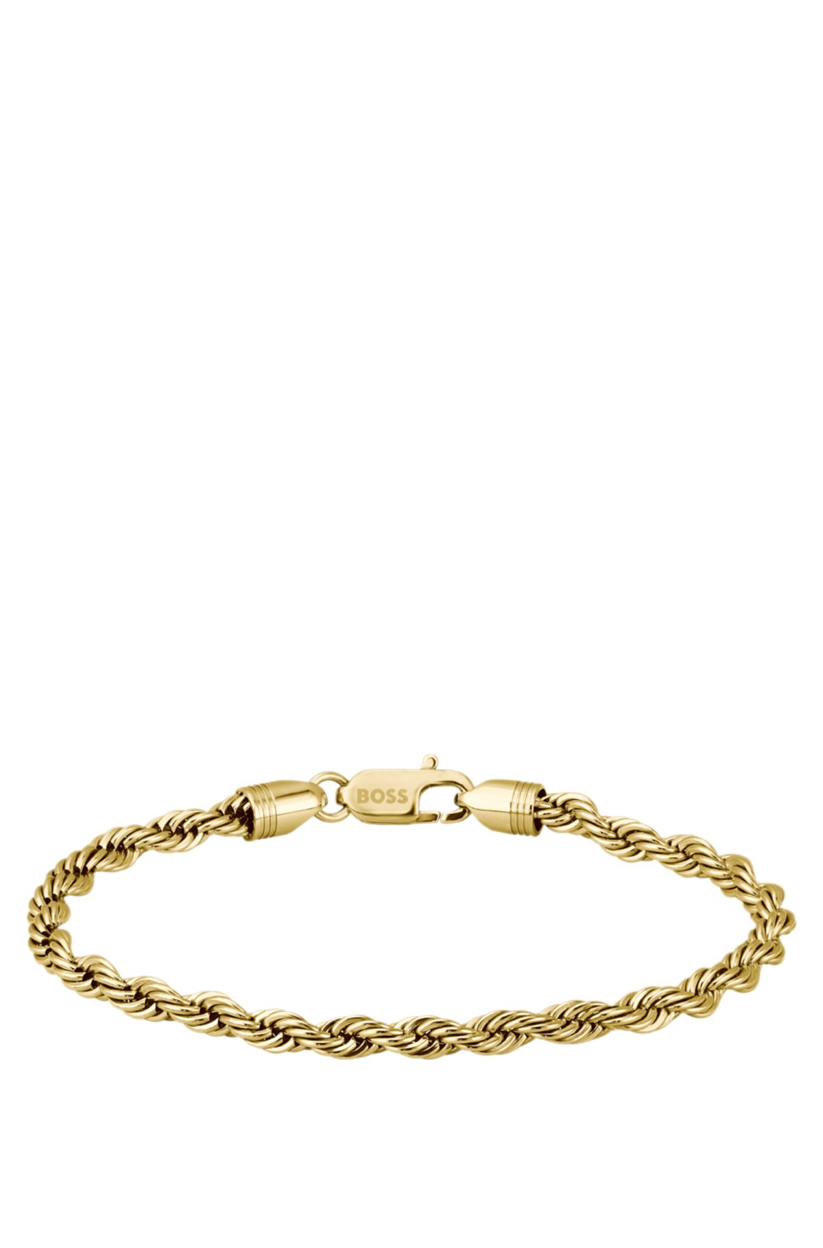 Gold-tone cuff with rope-style chain