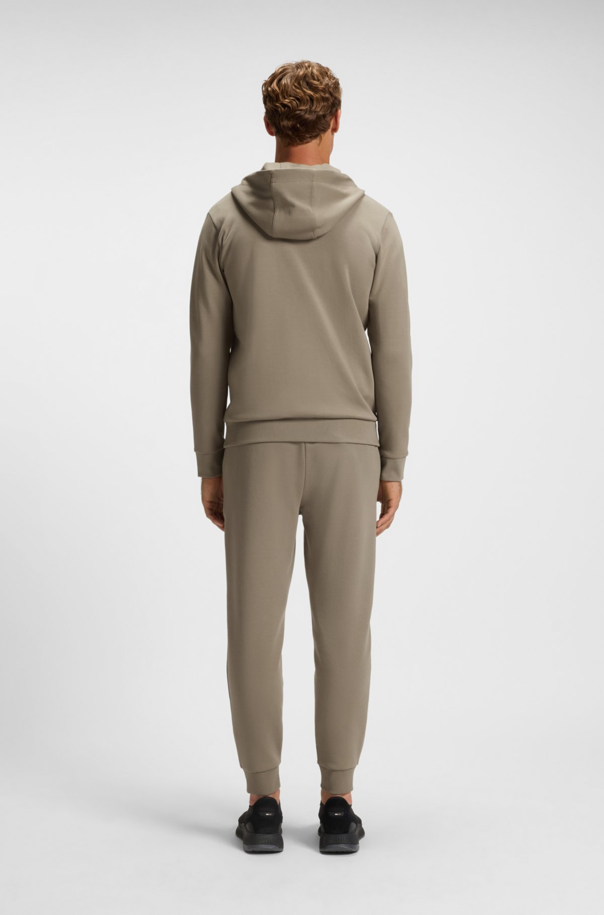 Cotton-blend zip-up hoodie with Double B monogram
