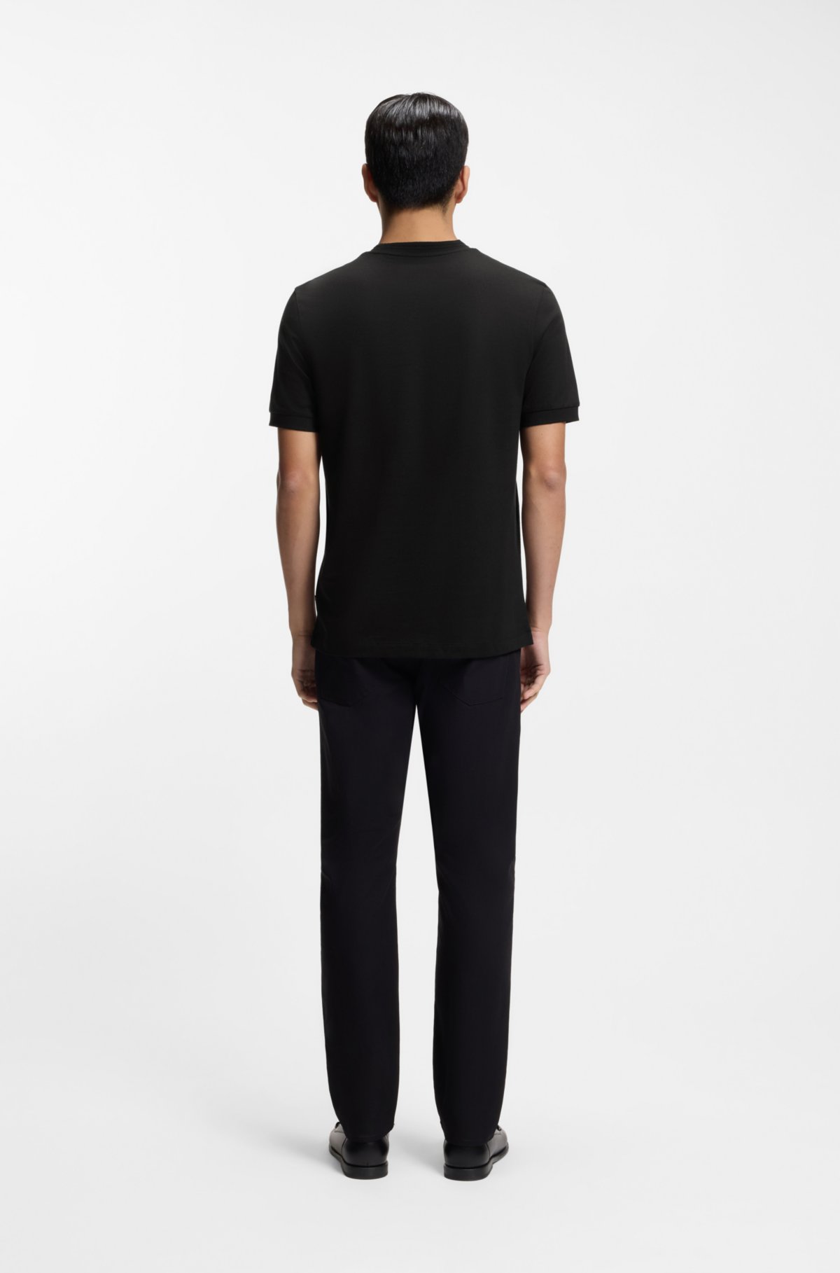 Regular-fit T-shirt in a mercerised cotton blend