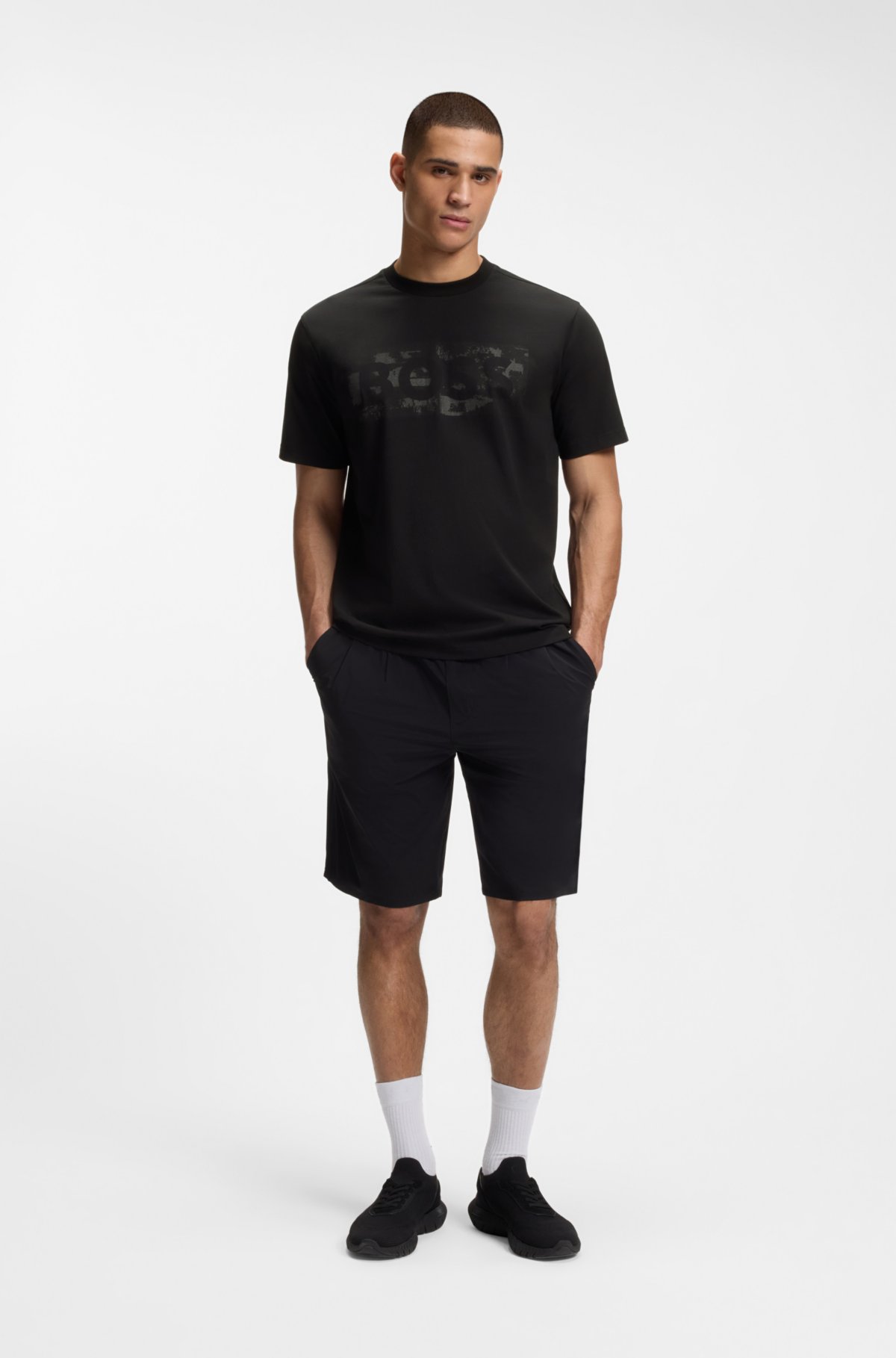 Logo-artwork T-shirt in stretch cotton