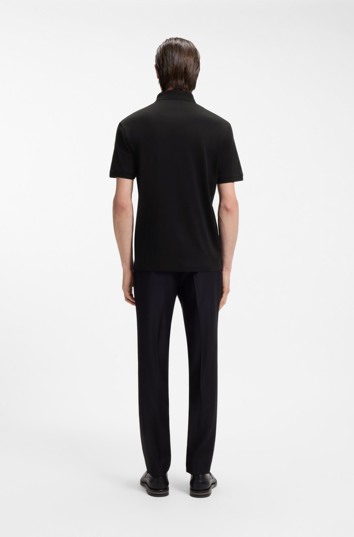 Regular-fit polo shirt in mercerized Italian cotton