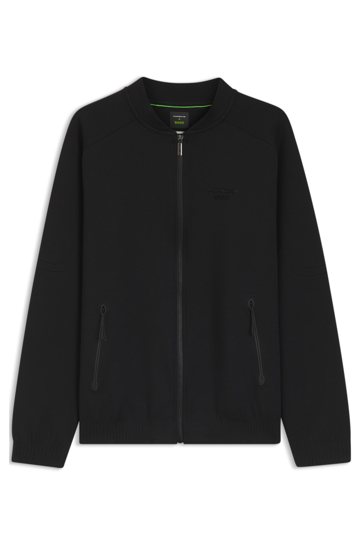 Porsche x BOSS zipper-up sweatshirt with embossed artwork