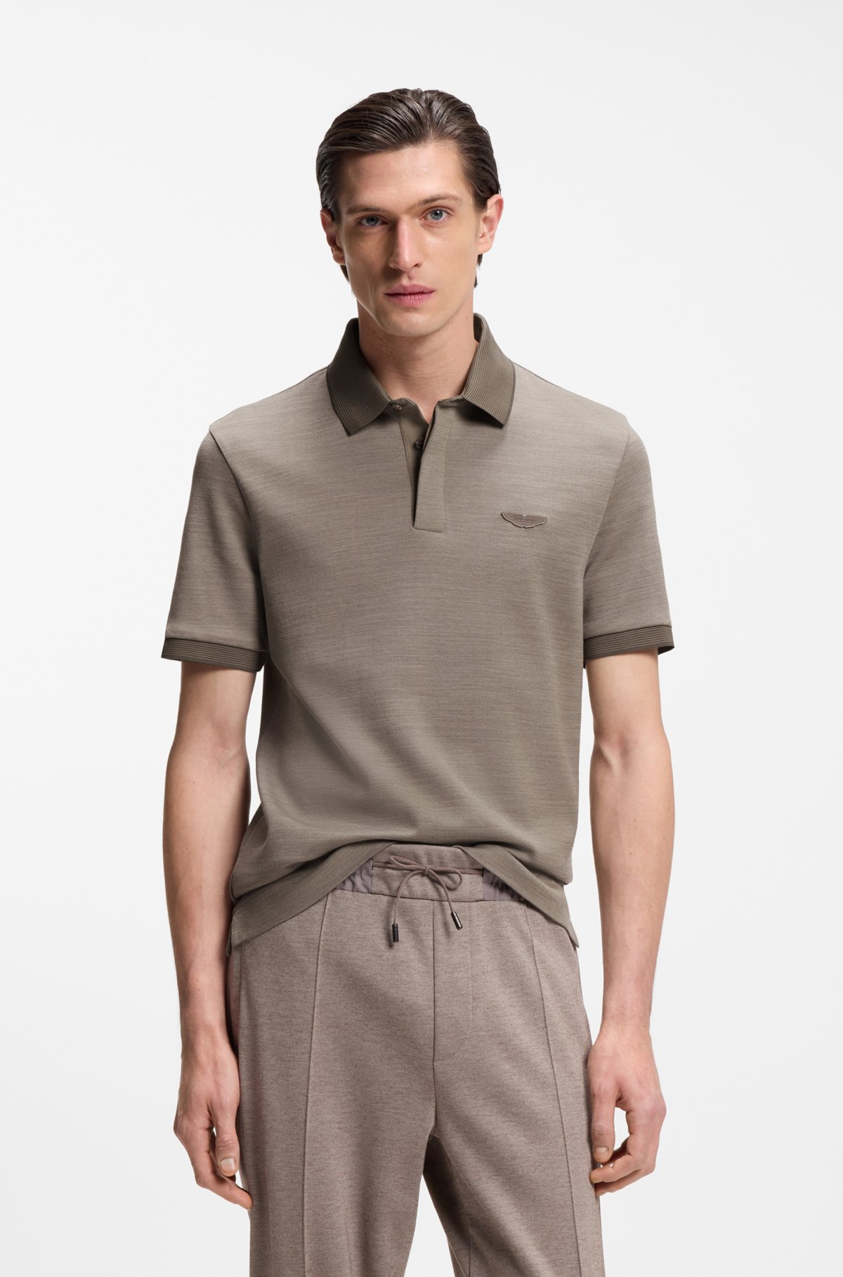 BOSS x ASTON MARTIN polo shirt in wool-cotton piqué