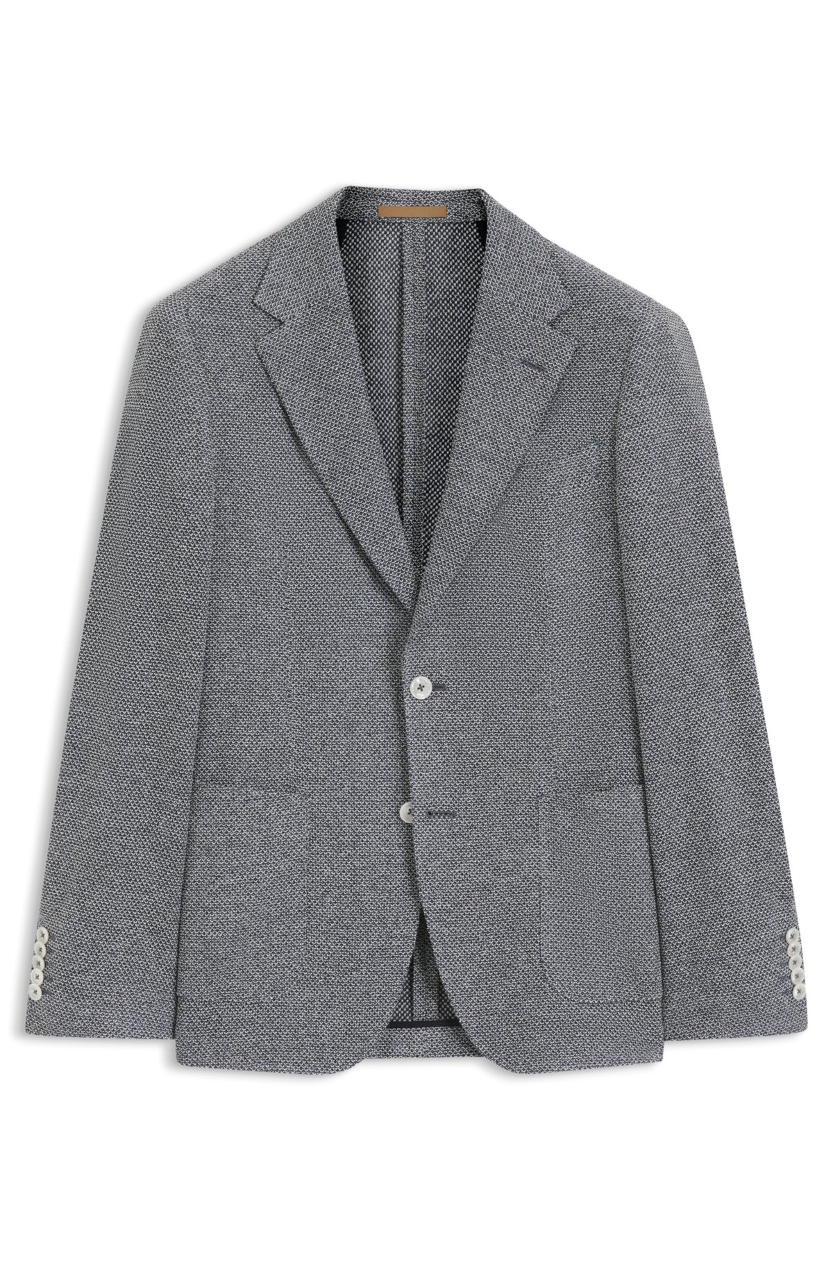 Patterned regular-fit jacket in a linen blend