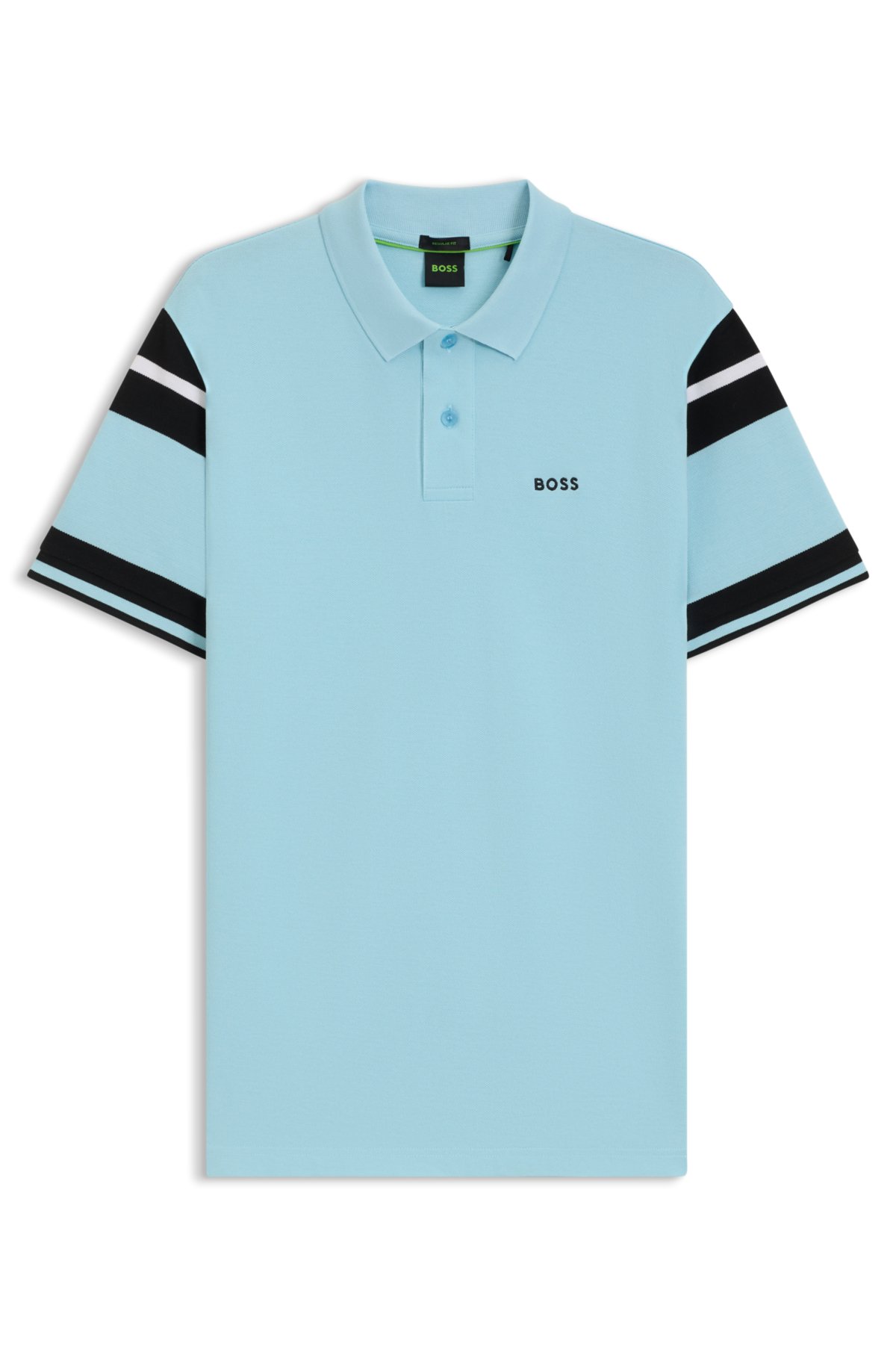 Block-stripe polo shirt in cotton piqué