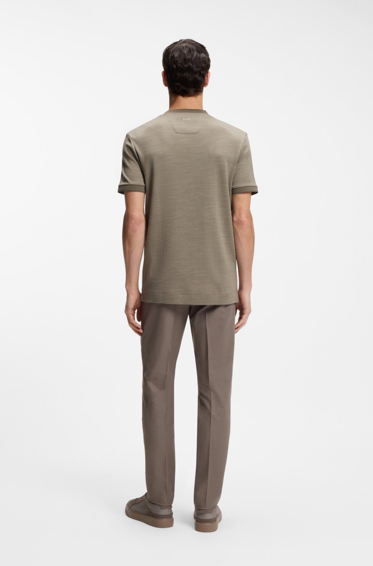 BOSS x ASTON MARTIN T-shirt in wool-cotton jacquard