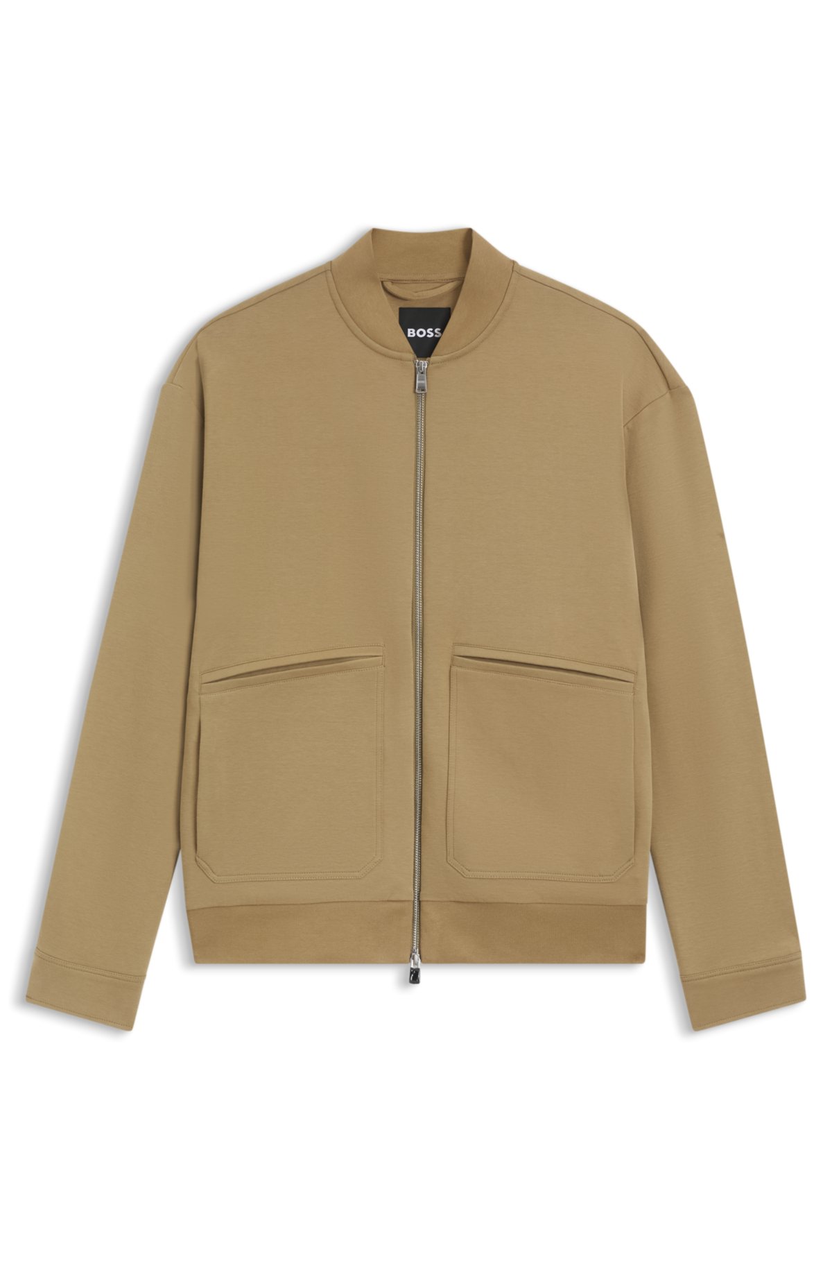Zip-up sweatshirt in a peached cotton blend