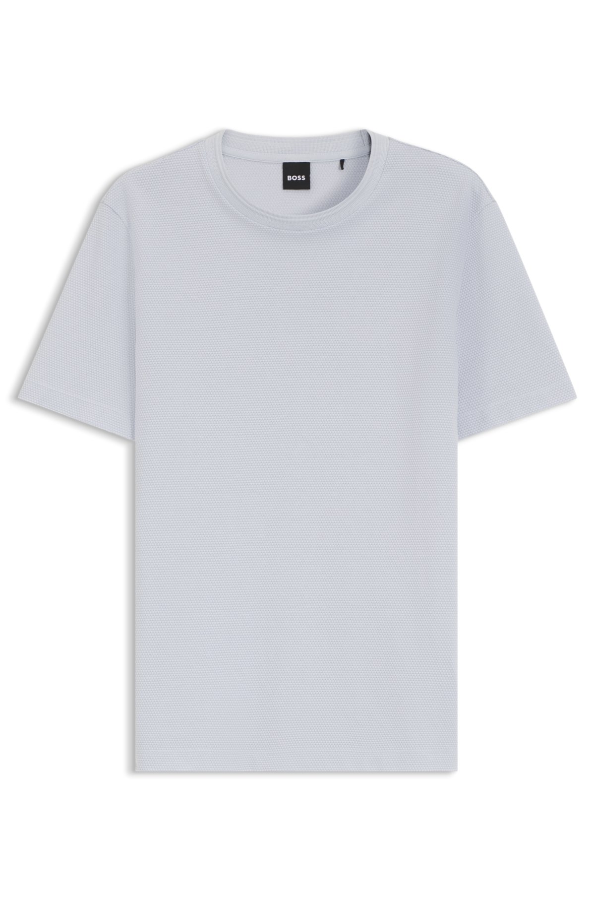 Bubble-jacquard structure T-shirt in a cotton blend