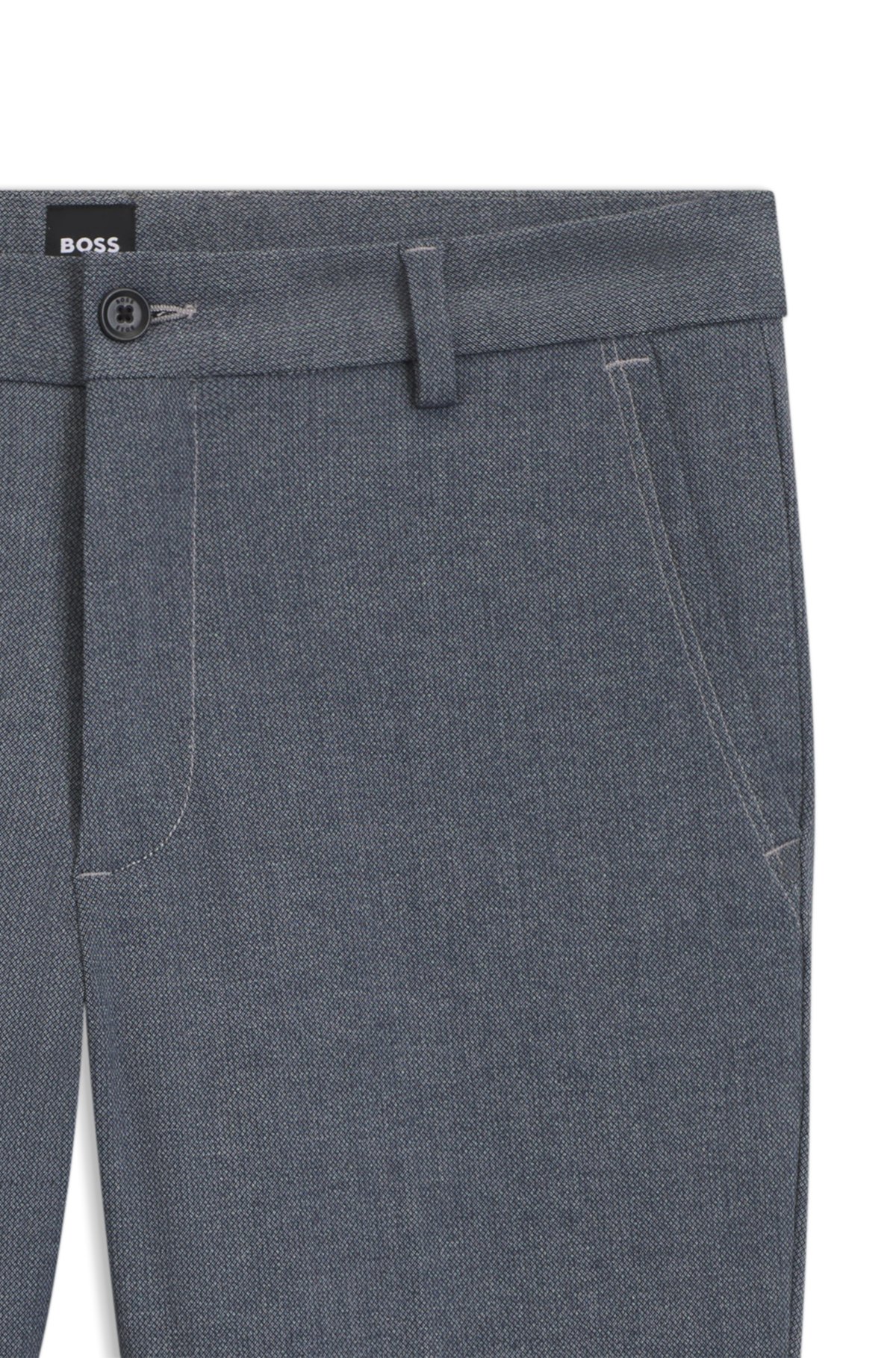 Melange slim-fit trousers in stretch dobby
