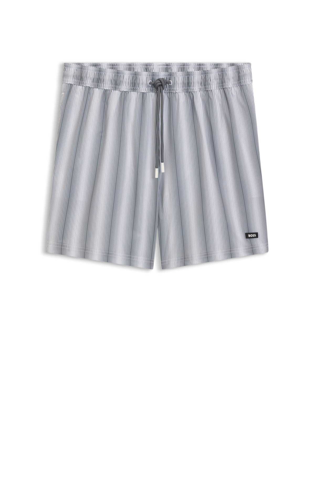 Logo-badge swim shorts with stripe