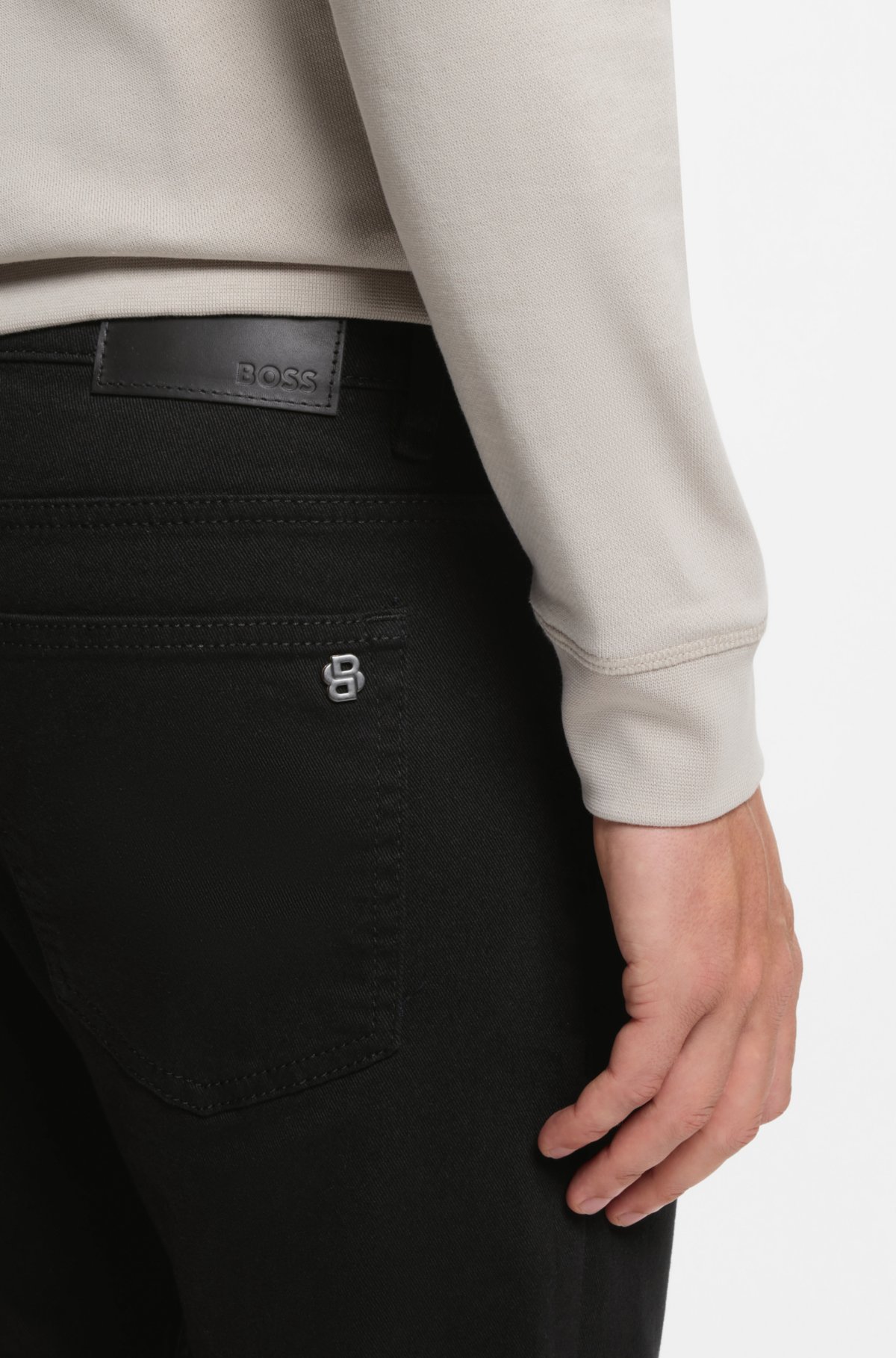 Stay-black slim-fit jeans in comfort-stretch denim