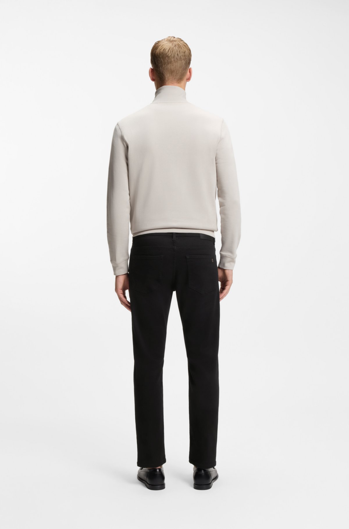Stay-black slim-fit jeans in comfort-stretch denim