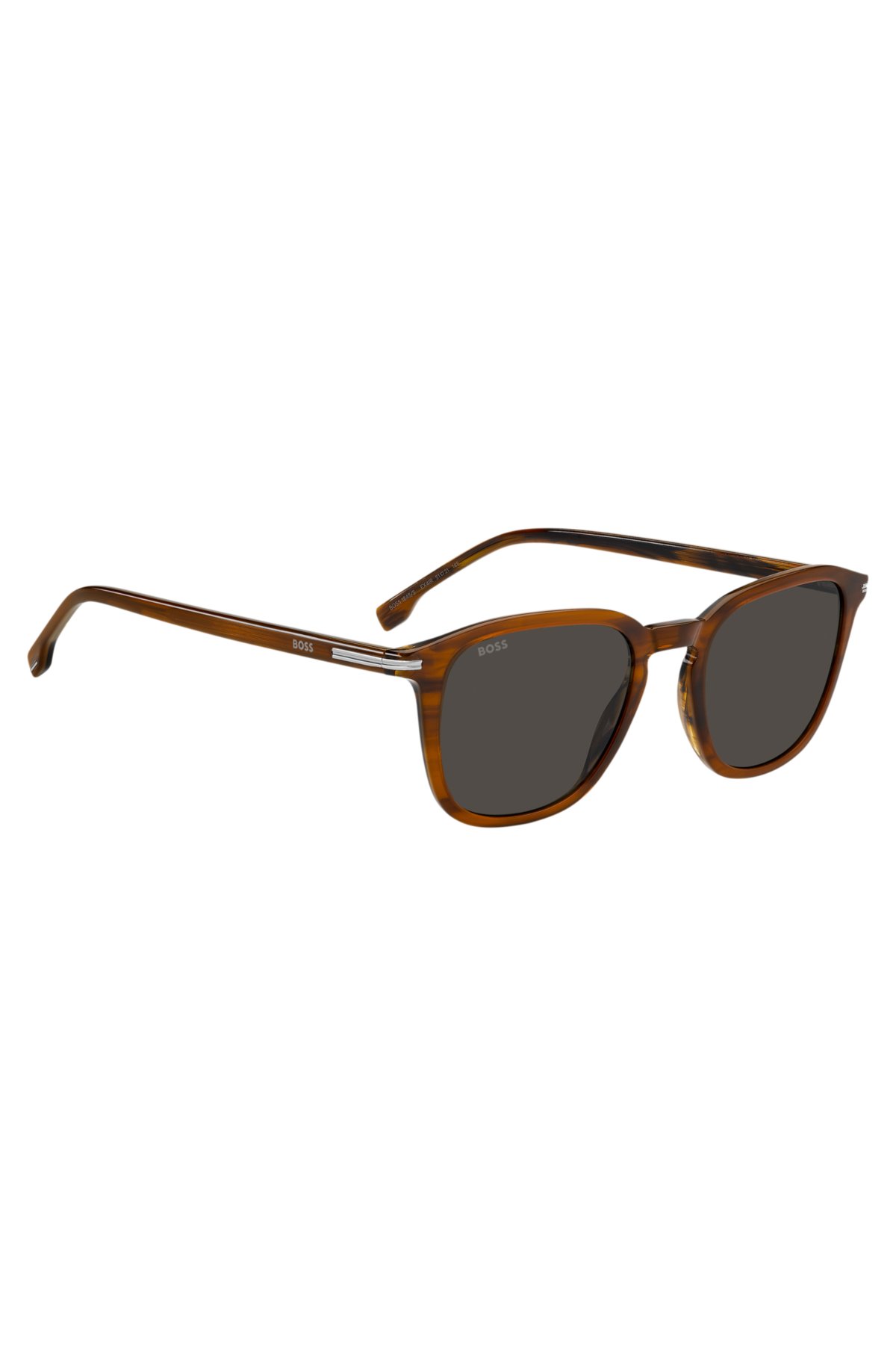 Patterned-acetate sunglasses with temple stripe