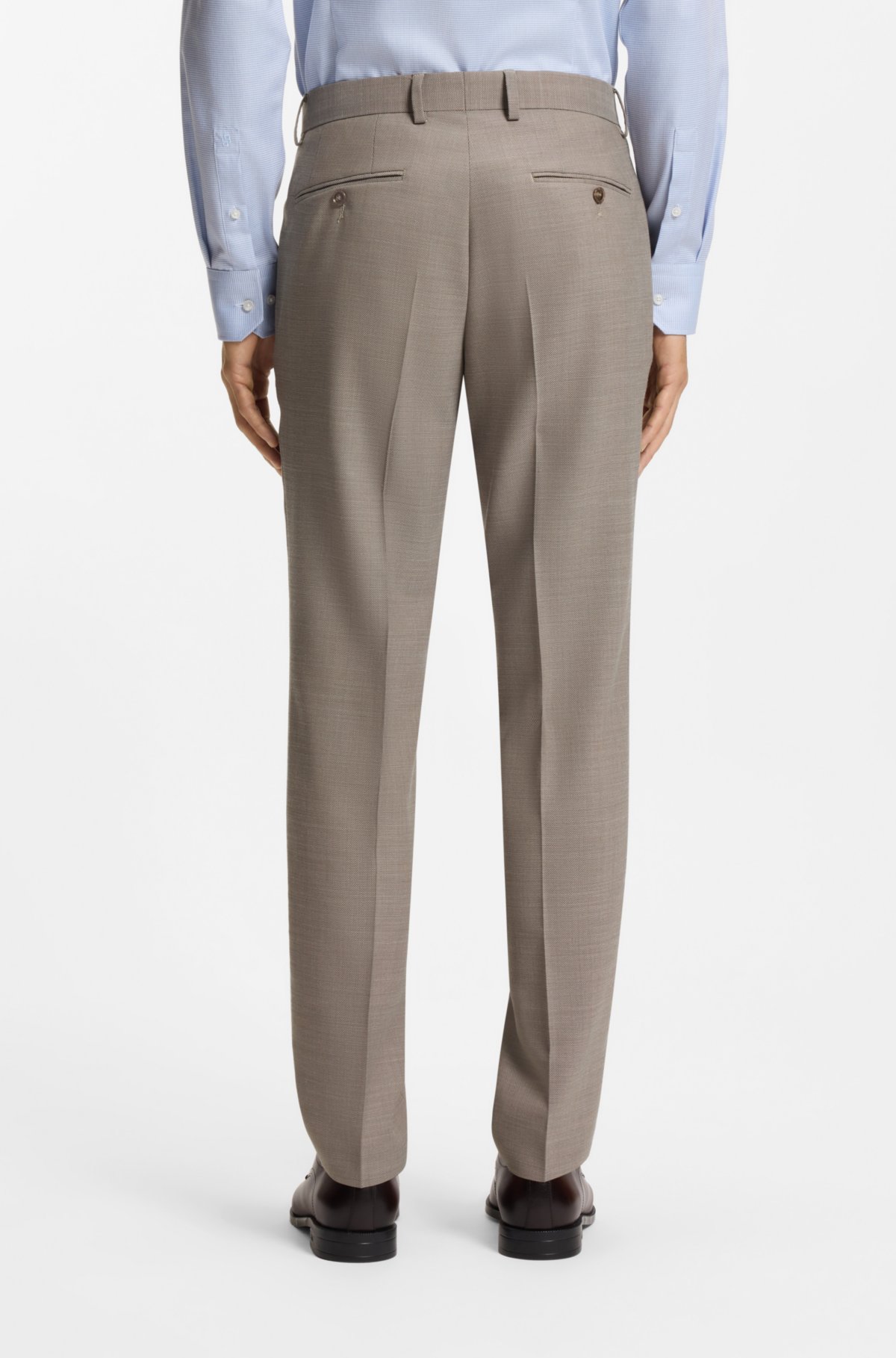 Micro-patterned two-piece slim-fit suit in stretch cloth