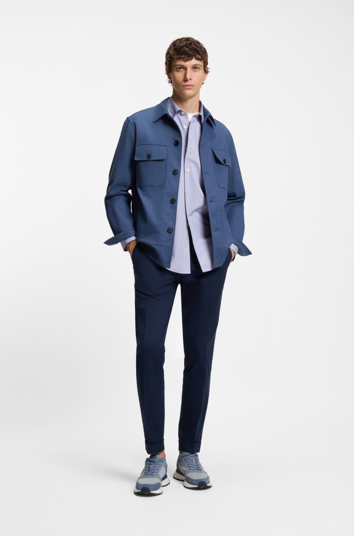 Striped relaxed-fit shirt in cotton poplin