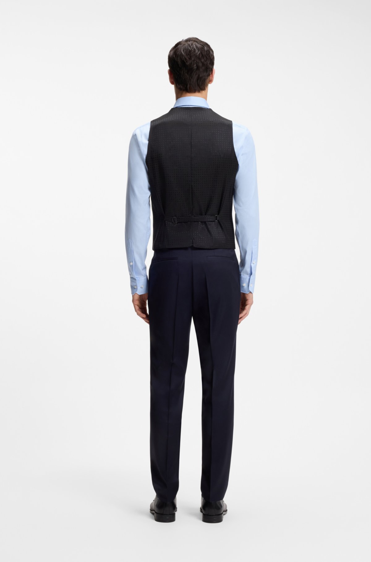 Slim-fit waistcoat in virgin-wool serge