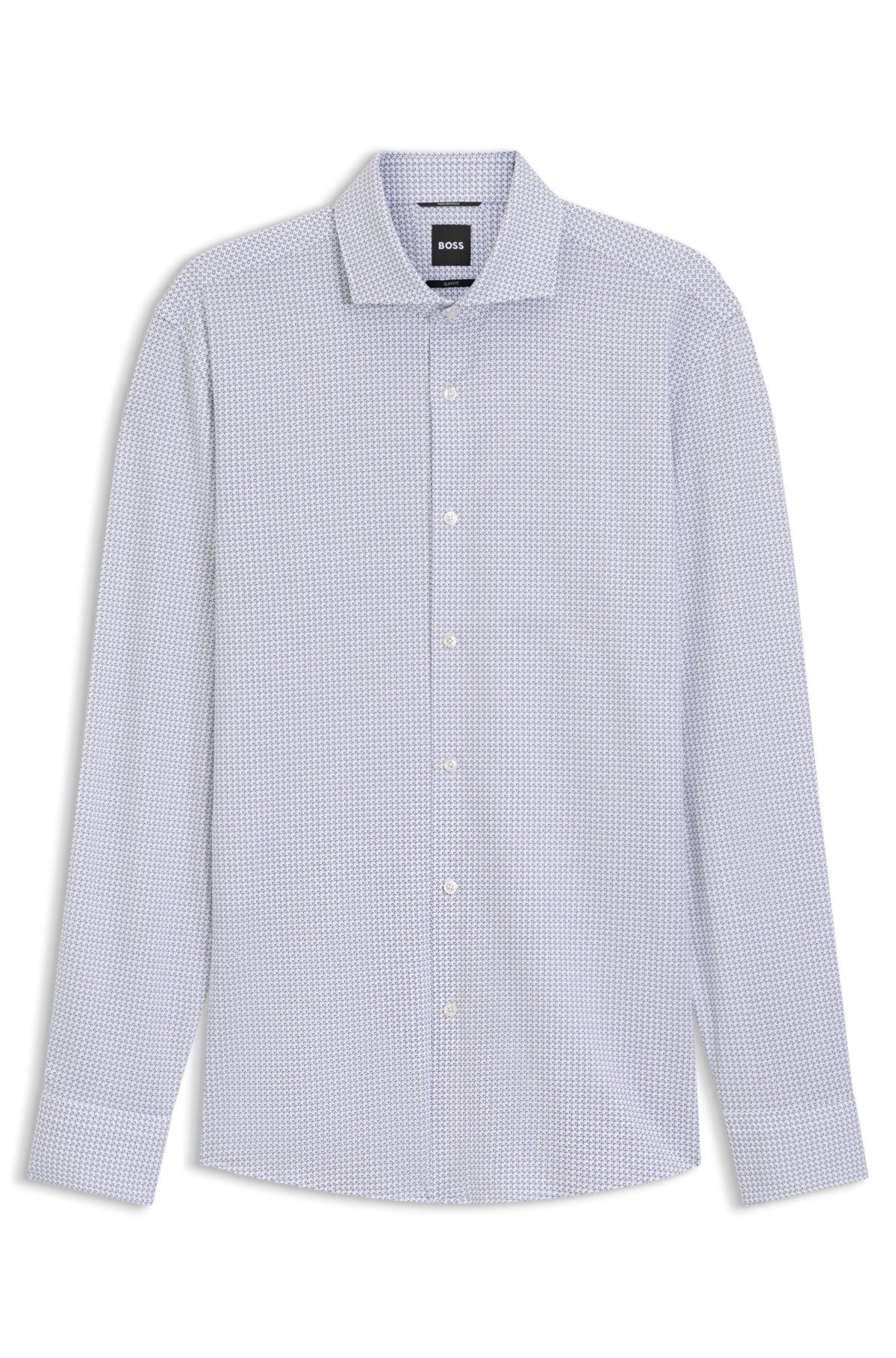Printed slim-fit shirt in performance-stretch jersey