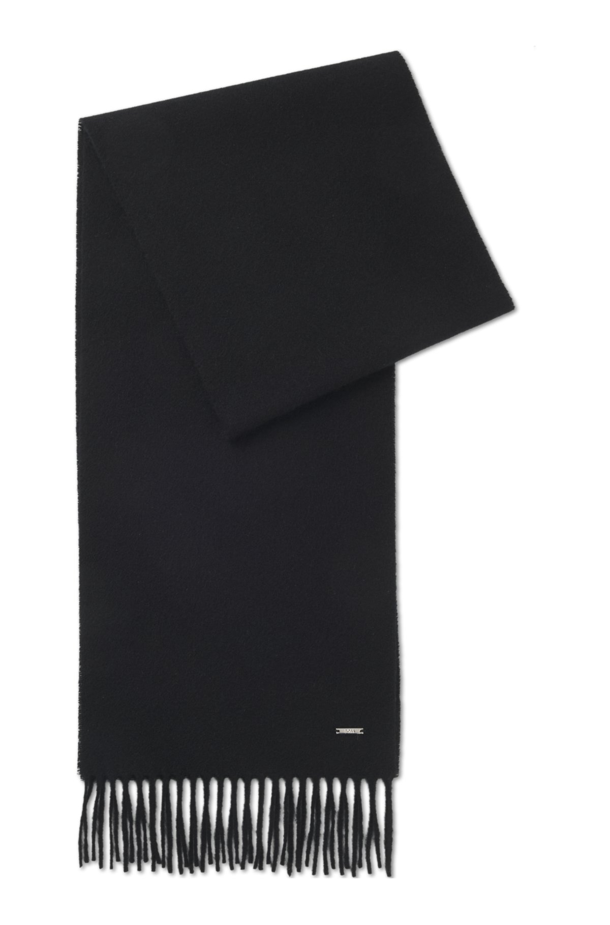 Cashmere scarf with twisted fringes