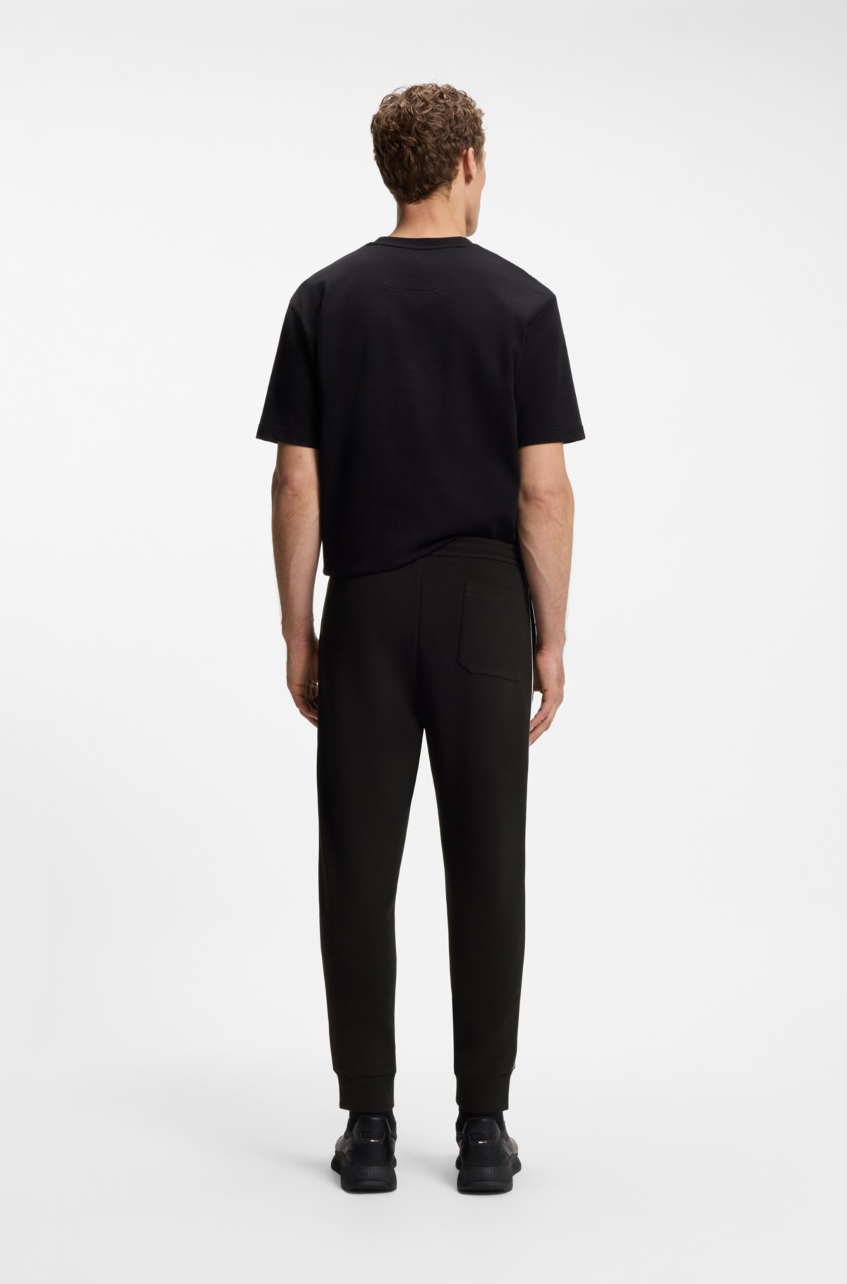 Piping-detail tracksuit bottoms in a cotton blend