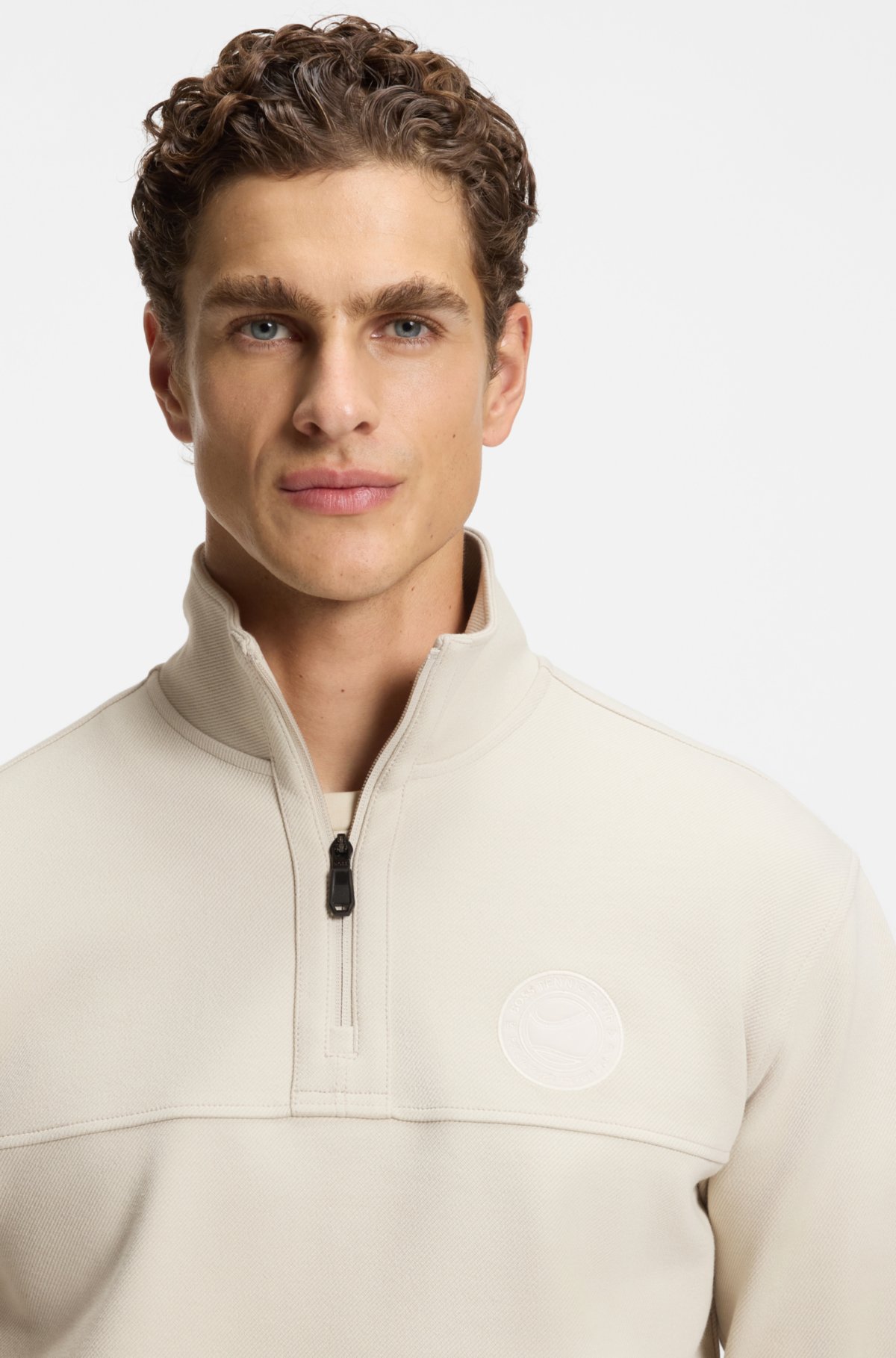 Cotton-blend sweatshirt with tennis-themed logo