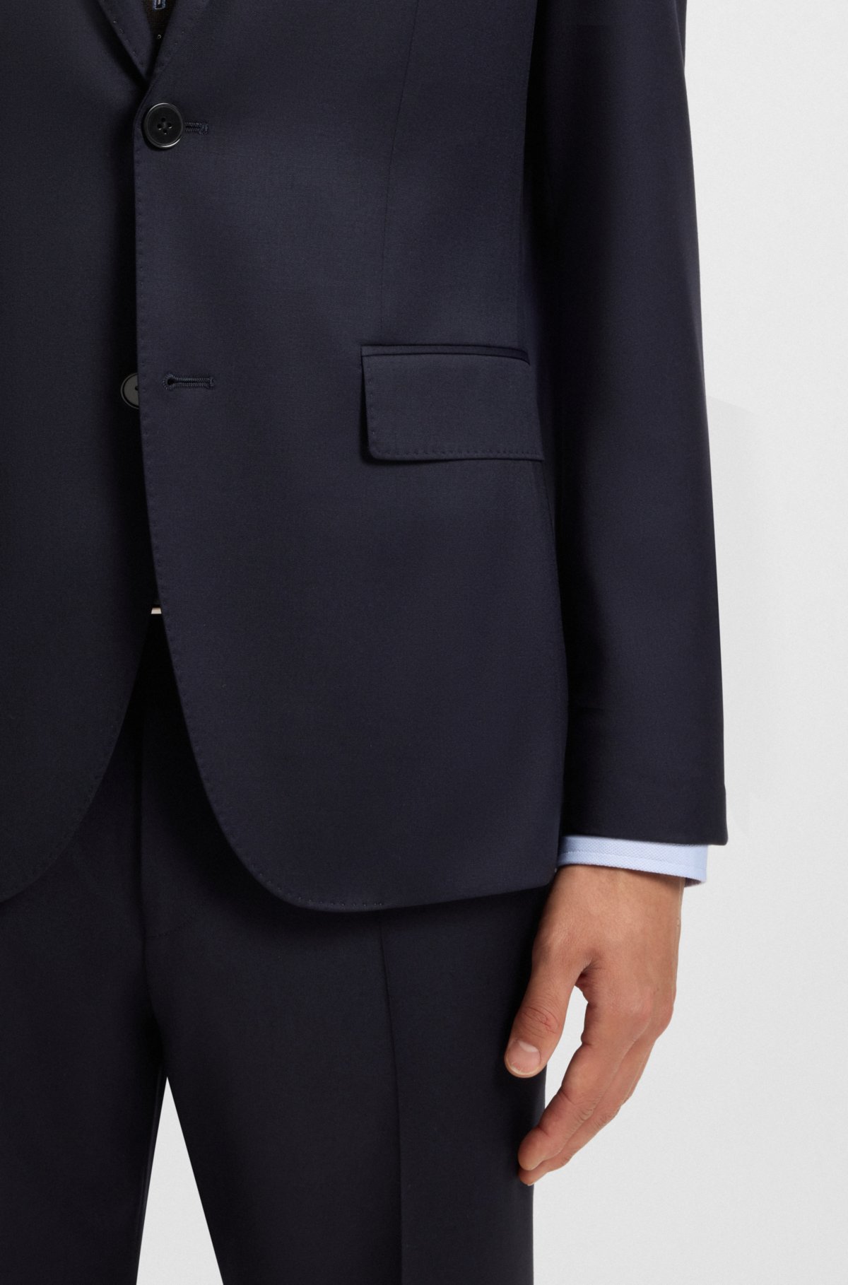 Regular-fit jacket in virgin-wool serge