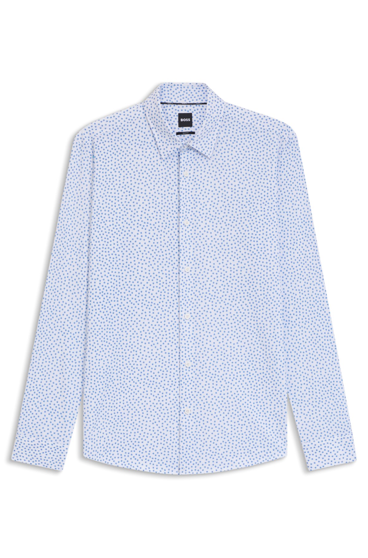 Printed slim-fit shirt in a cotton blend