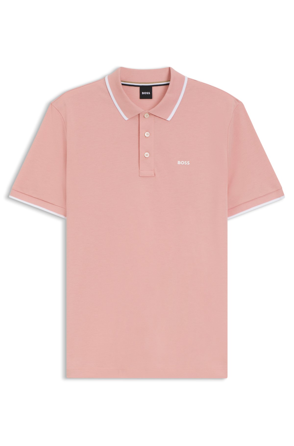 Cotton-piqué polo shirt with contrast tipping