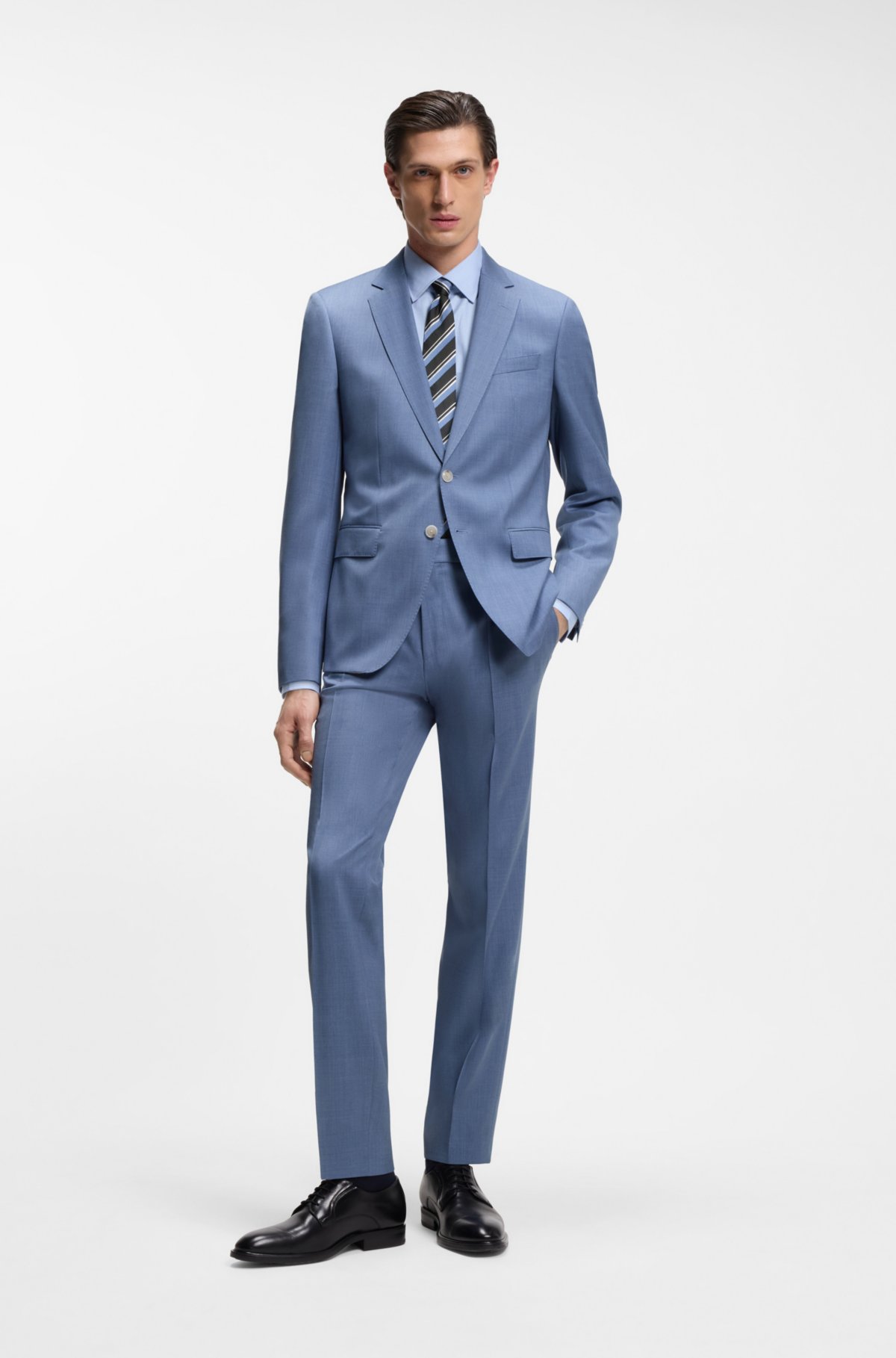 Slim-fit jacket in virgin-wool serge