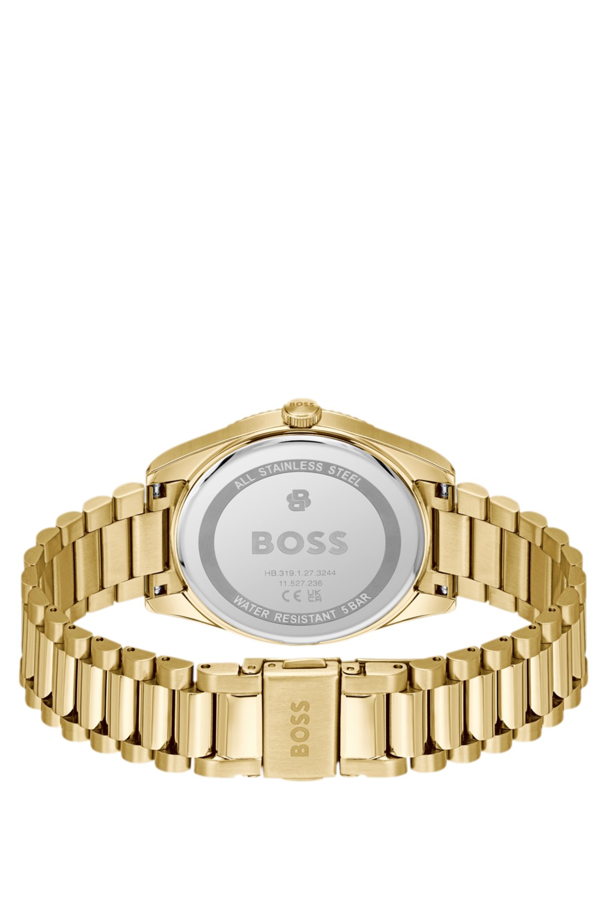 Cheswick gold-tone watch with fluted bezel