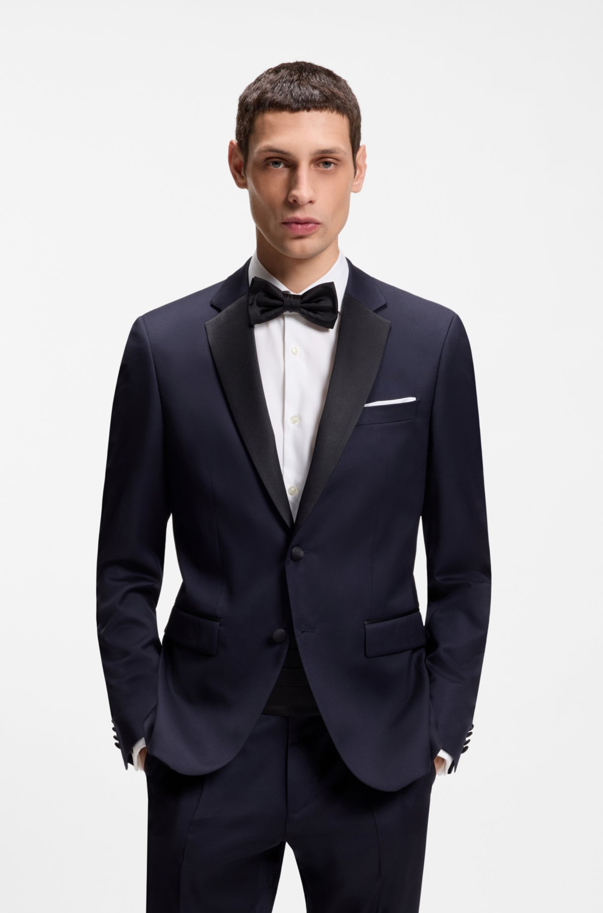 Easy-iron pocket square in cotton poplin