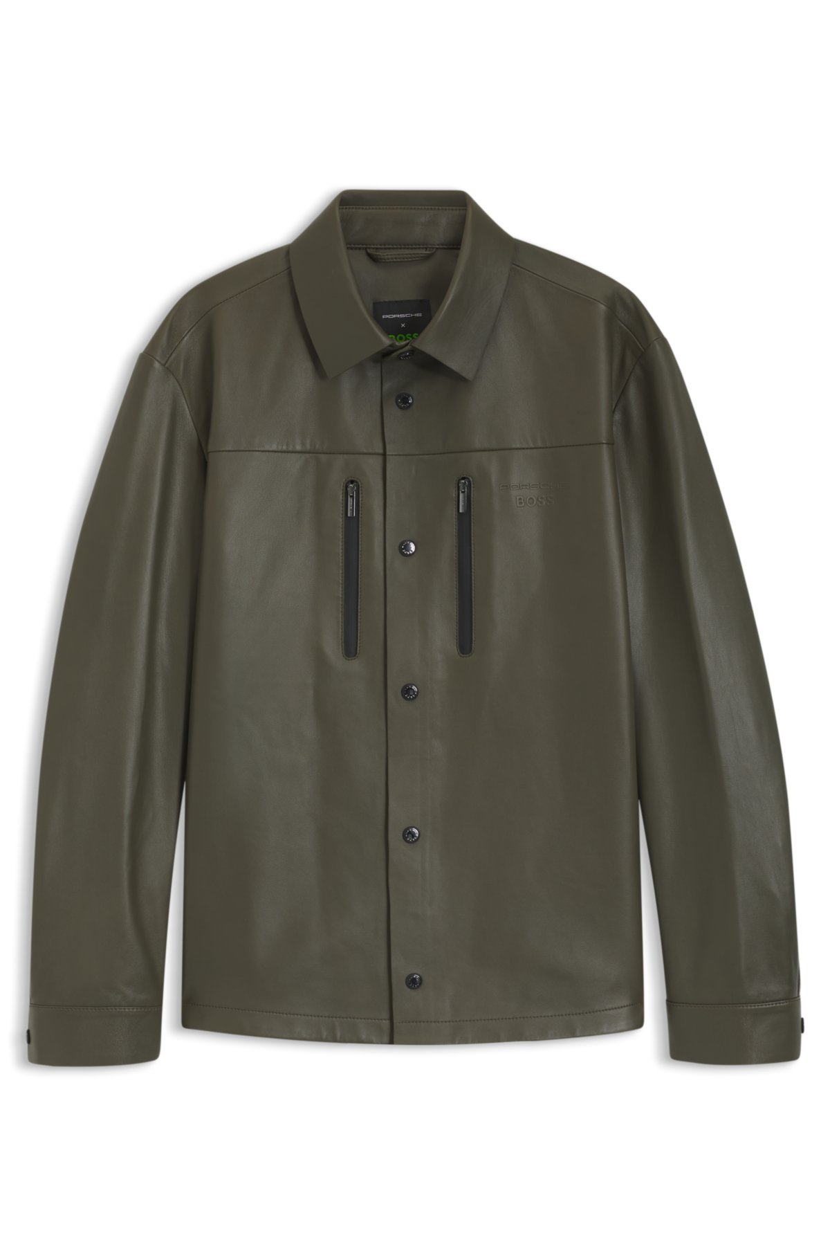 Porsche x BOSS regular-fit shirt in napa leather
