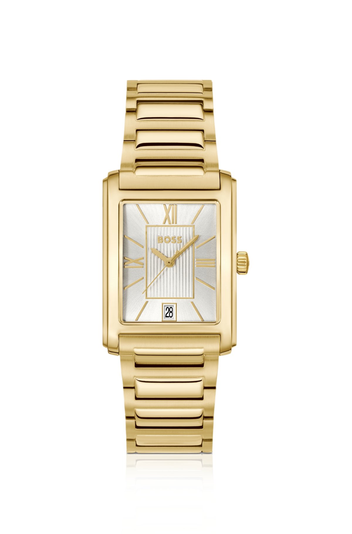 Principle gold-tone watch with silver-white dial