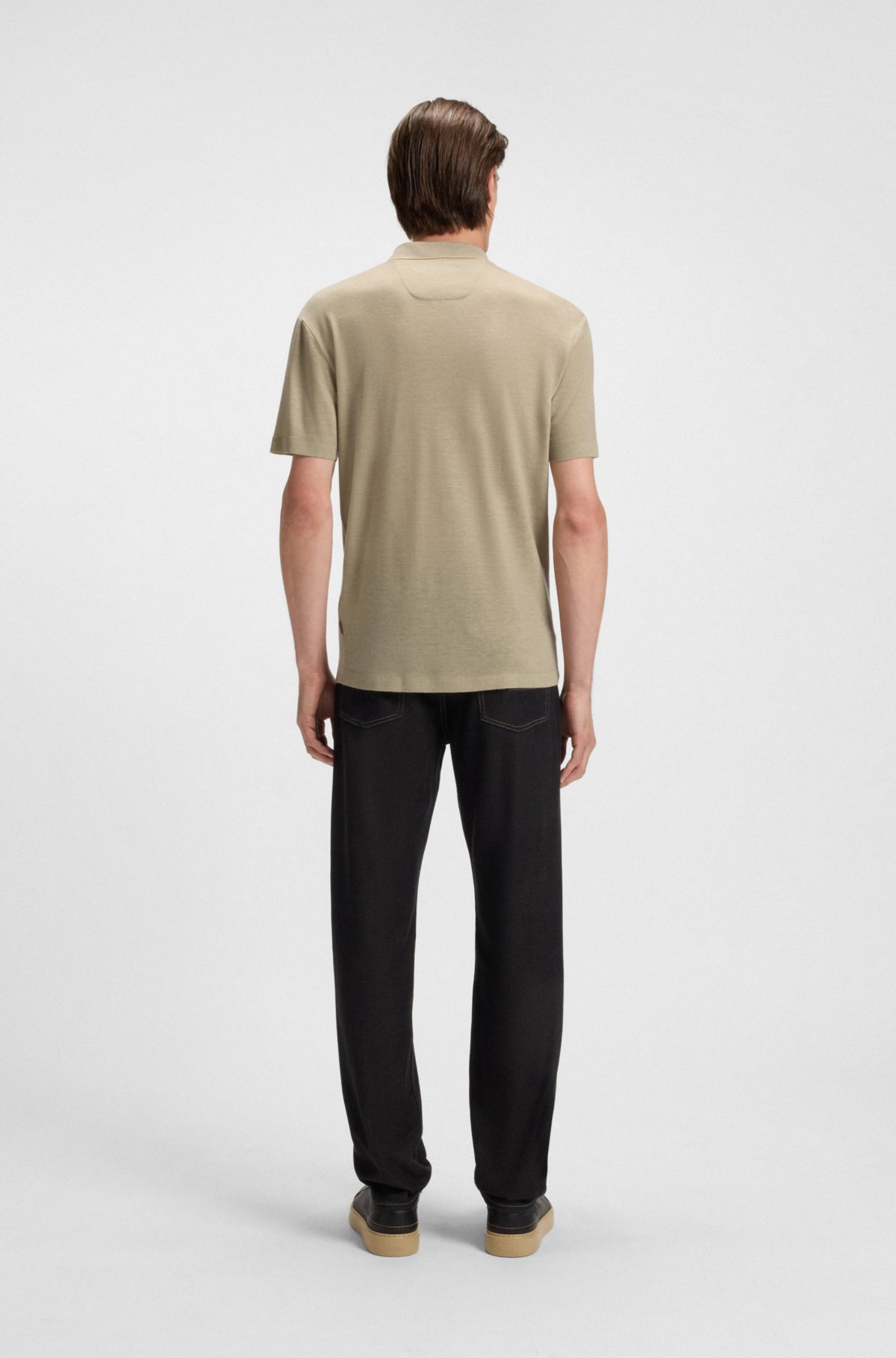 BOSS x ASTON MARTIN polo shirt with nubuck logo