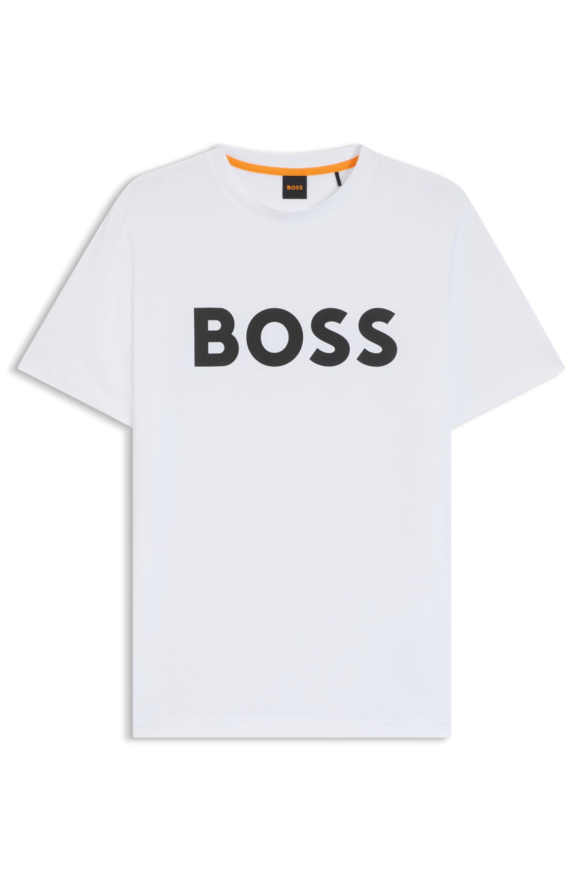 Cotton-jersey T-shirt with large logo print