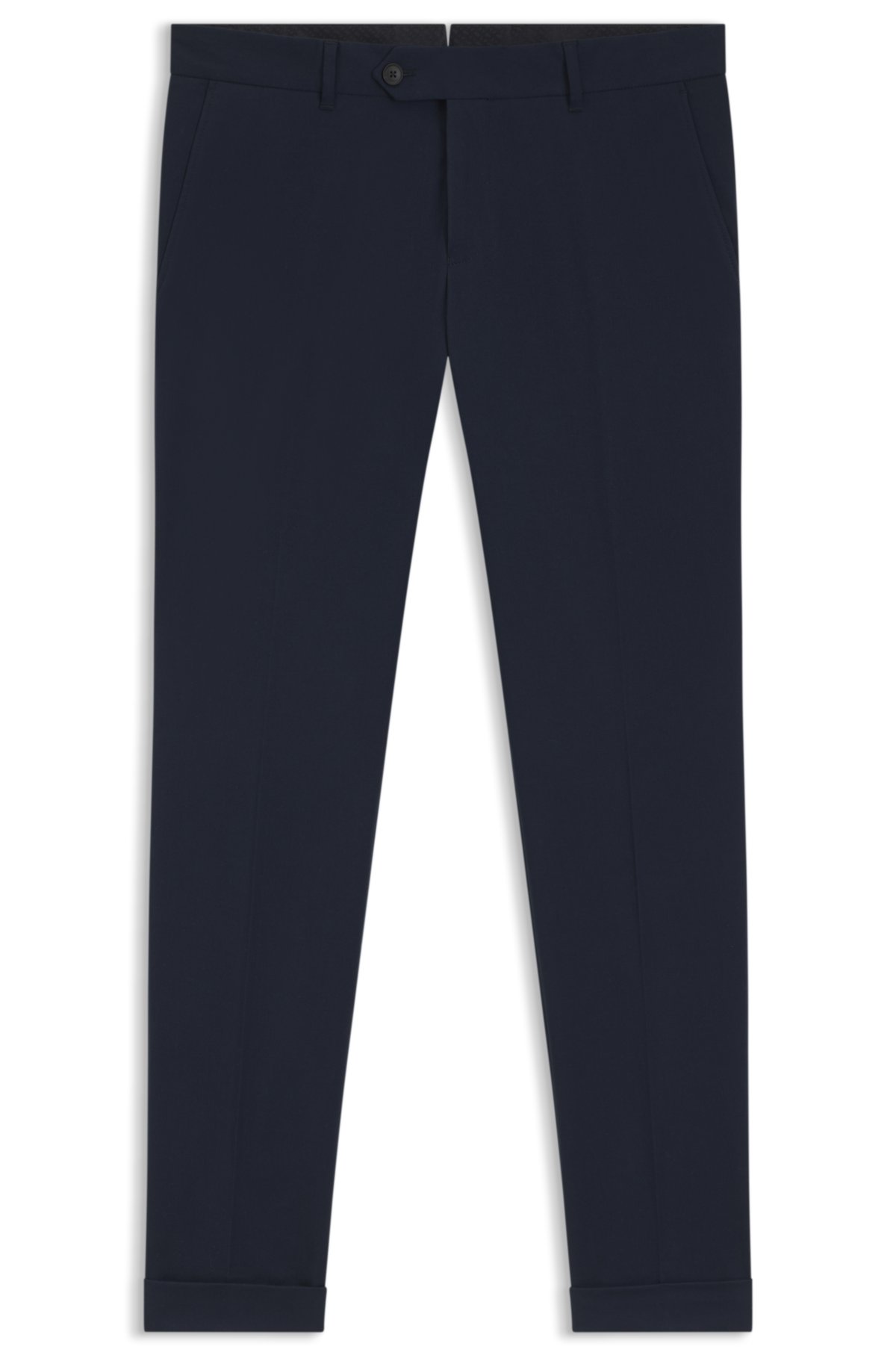 Washable slim-fit trousers in stretch cotton