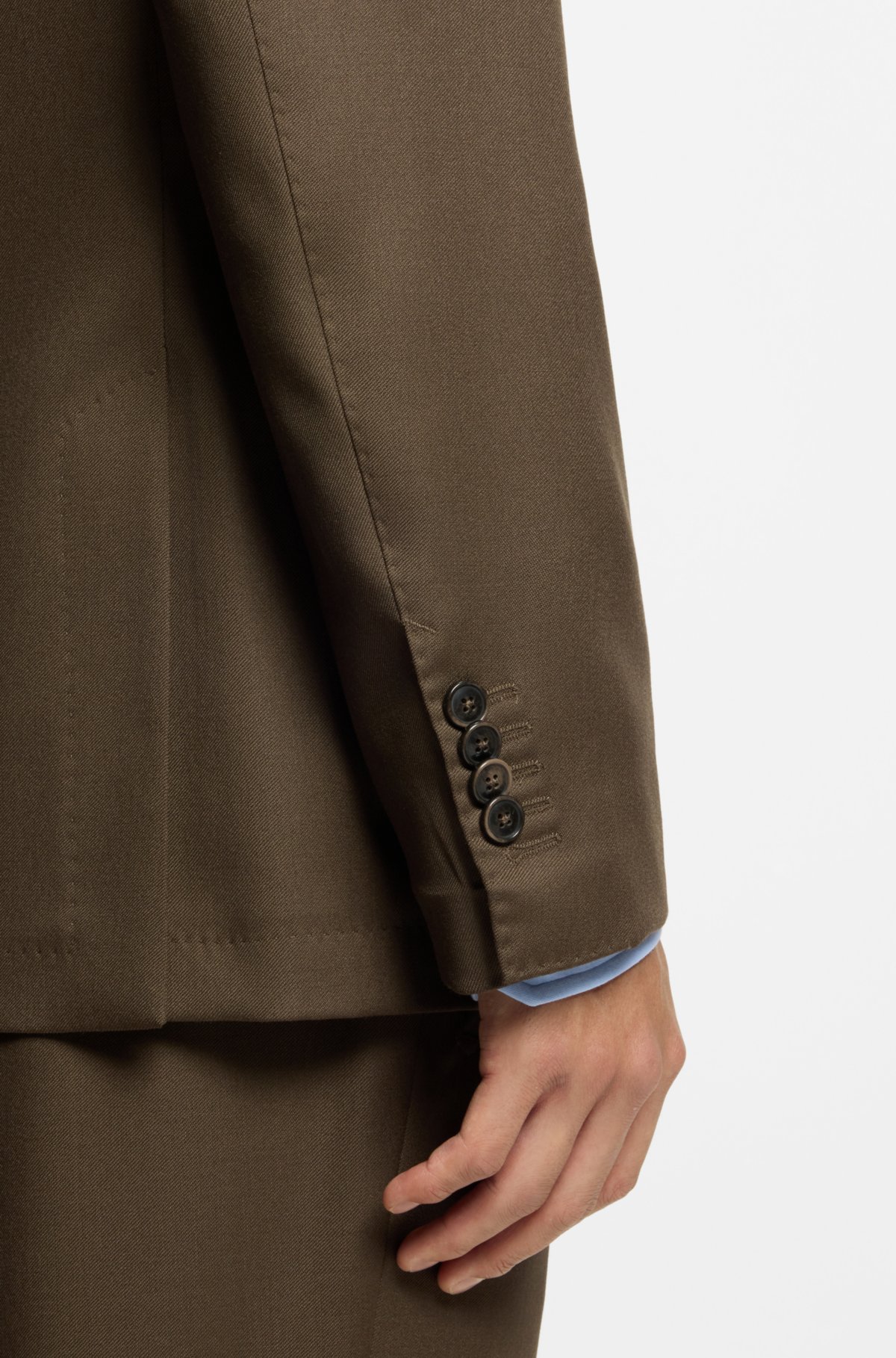 Regular-fit jacket in virgin and textured wool