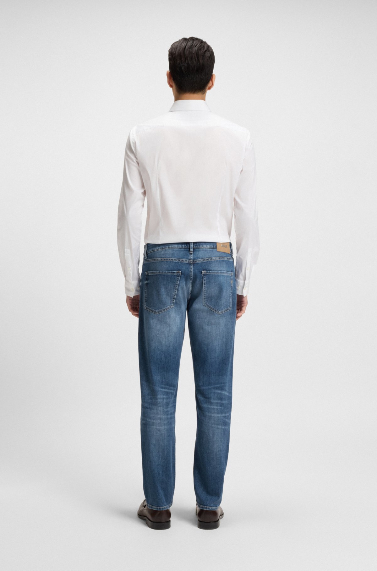 Maine blue regular-fit jeans in comfort-stretch denim