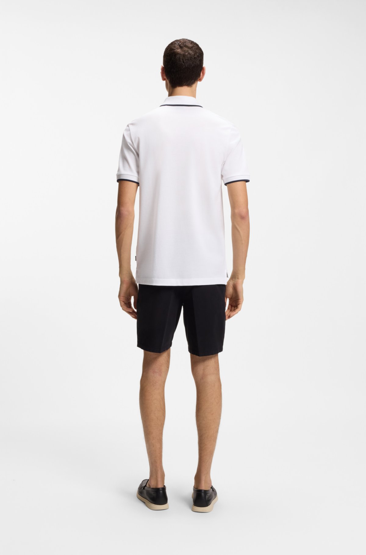 Cotton-piqué polo shirt with contrast tipping