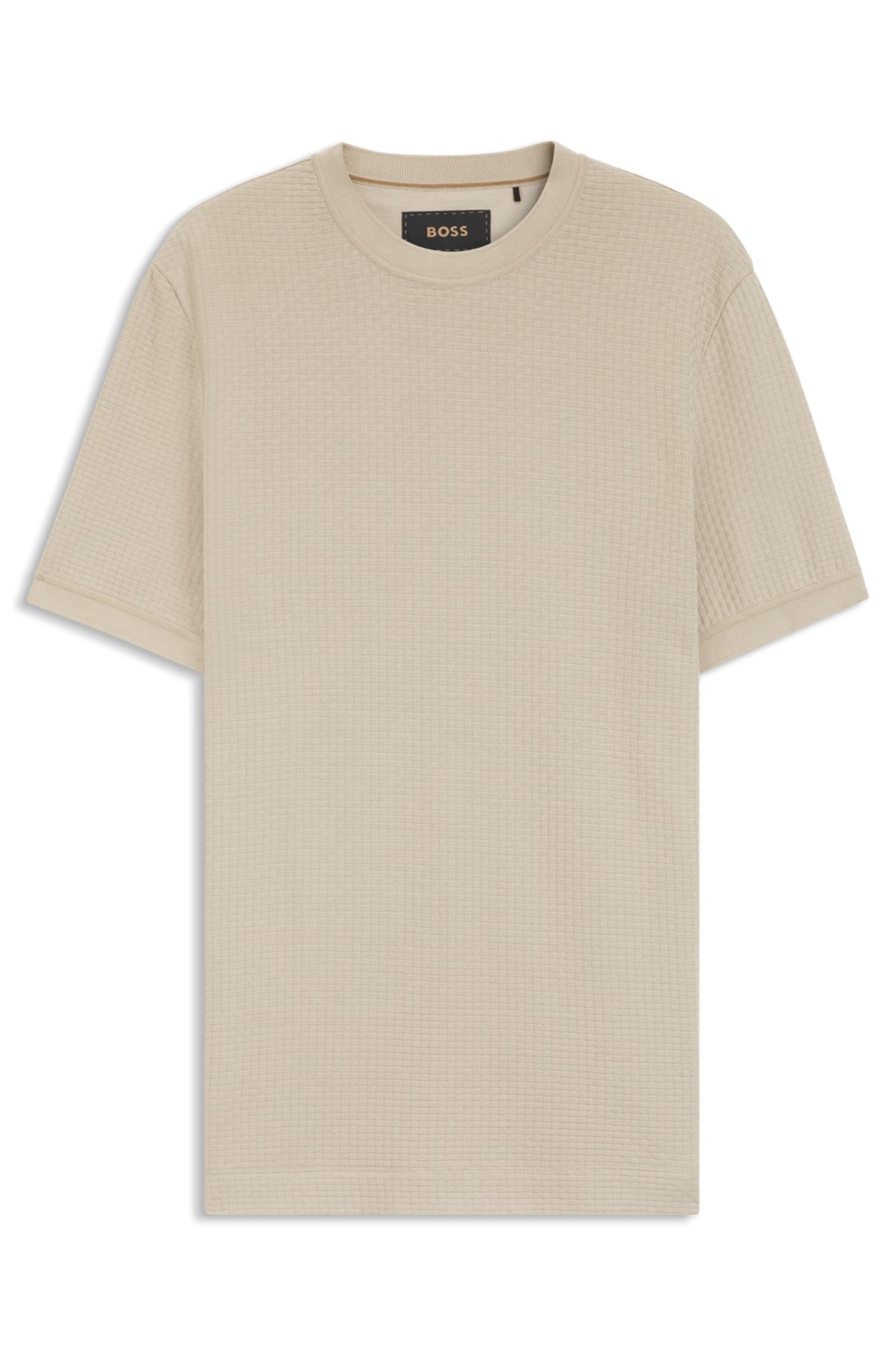 Basket-weave T-shirt in mercerised cotton