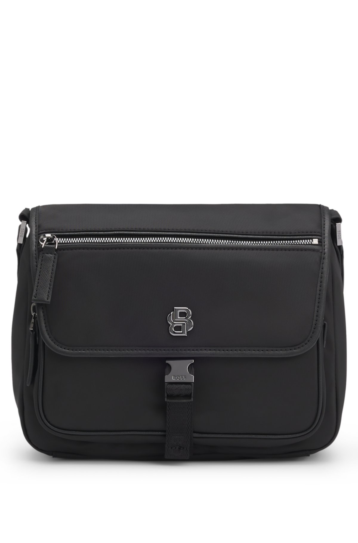 Twill crossbody bag with Double B monogram