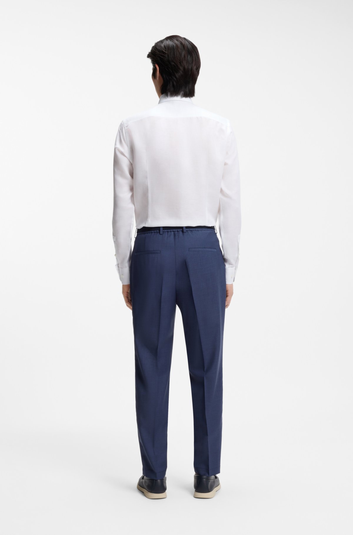 Slim-fit shirt in linen-blend twill