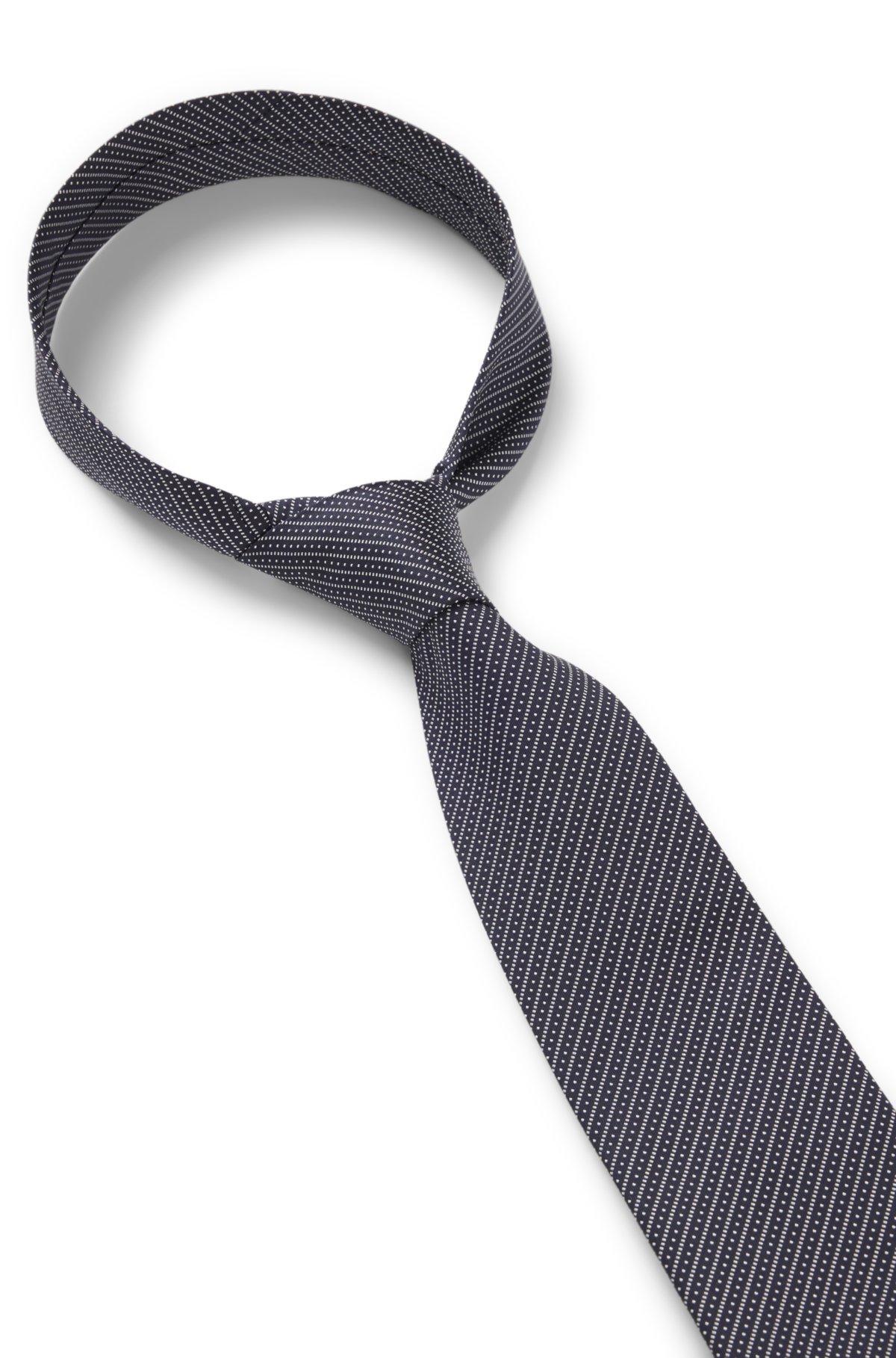 Diagonal-stripe tie in Italian-made silk jacquard