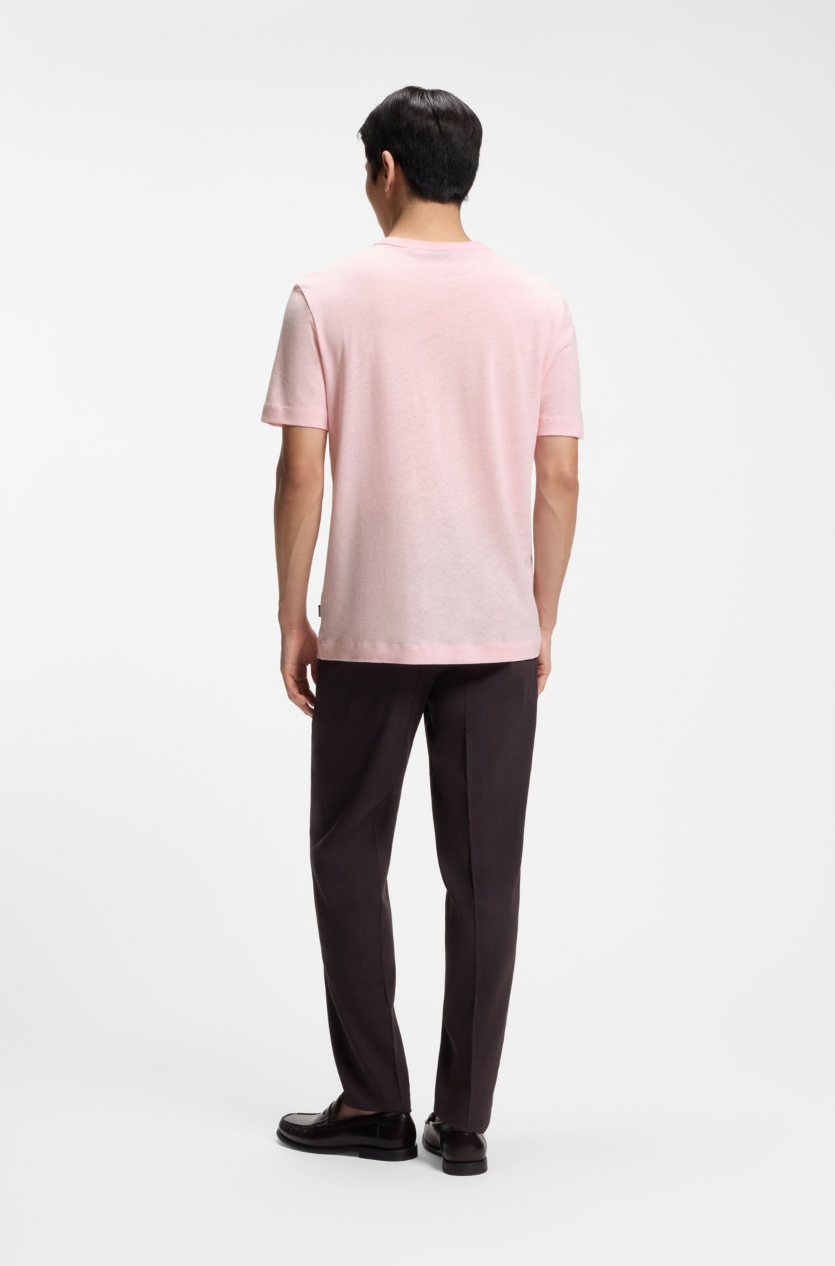 Cotton-linen T-shirt in a regular fit